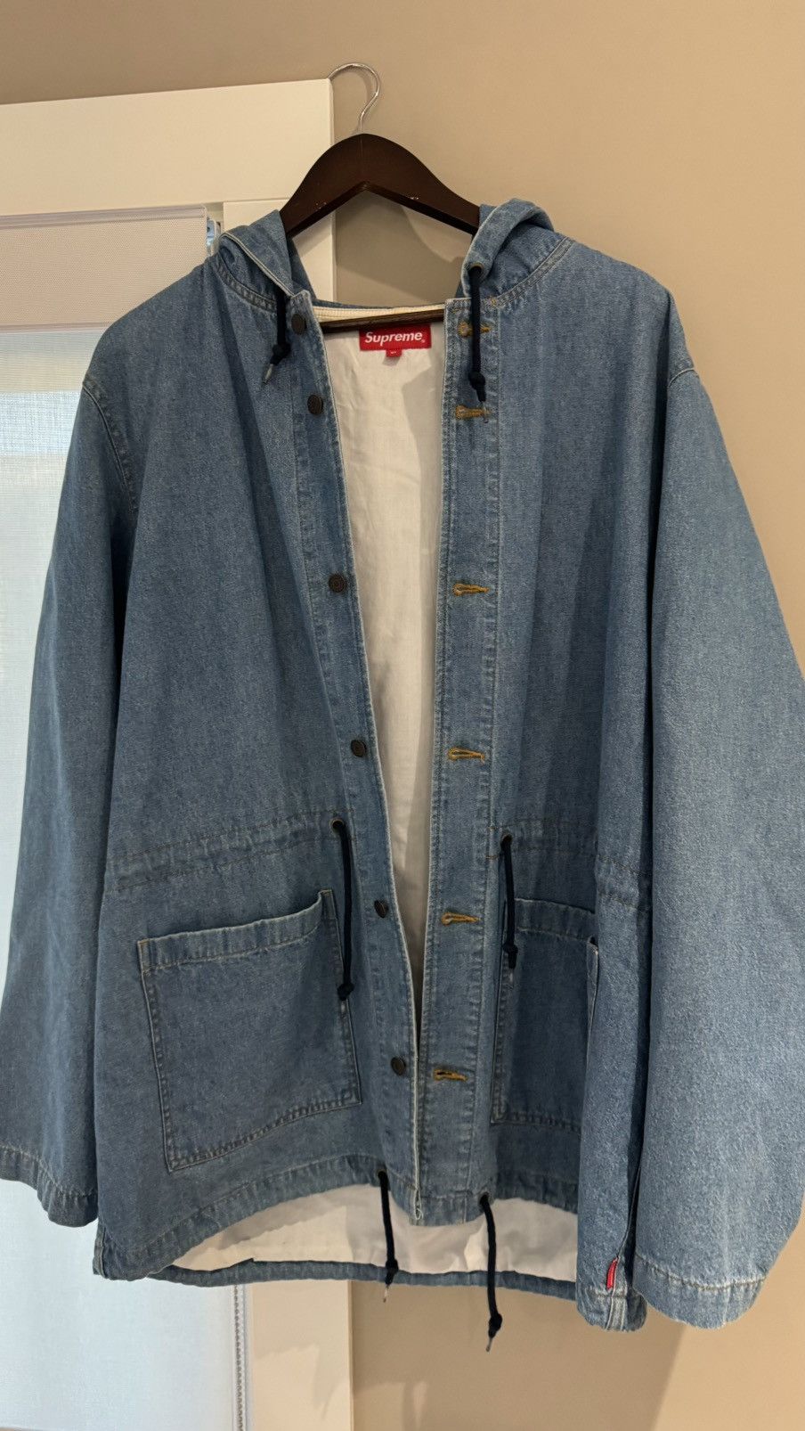 Supreme Supreme Denim Parka Jacket Coat ss14 classic logo rare Size US XL / EU 56 / 4 - 22 Thumbnail