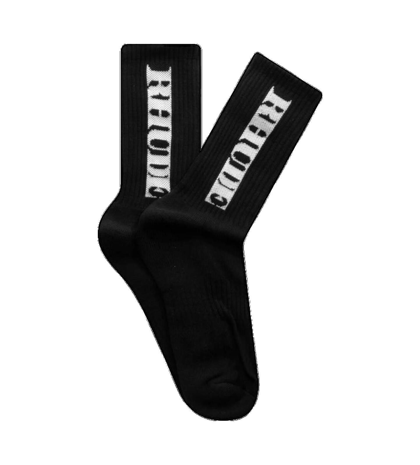 Rhude Rhude Black Vertical Logo Crew Socks Brand New Authentic Size ONE SIZE - 3 Thumbnail