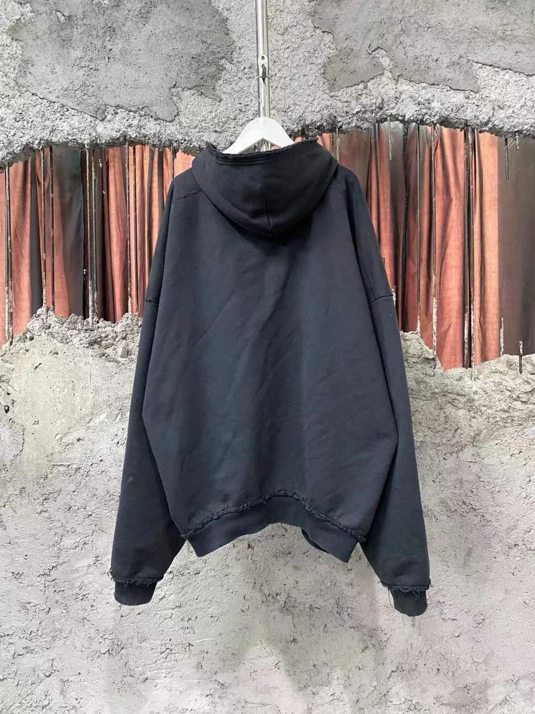 Balenciaga Balenciaga Black & Pink Ripped Zipper Hoodie/Jacket Size XS / US 0-2 / IT 36-38 - 2 Thumbnail