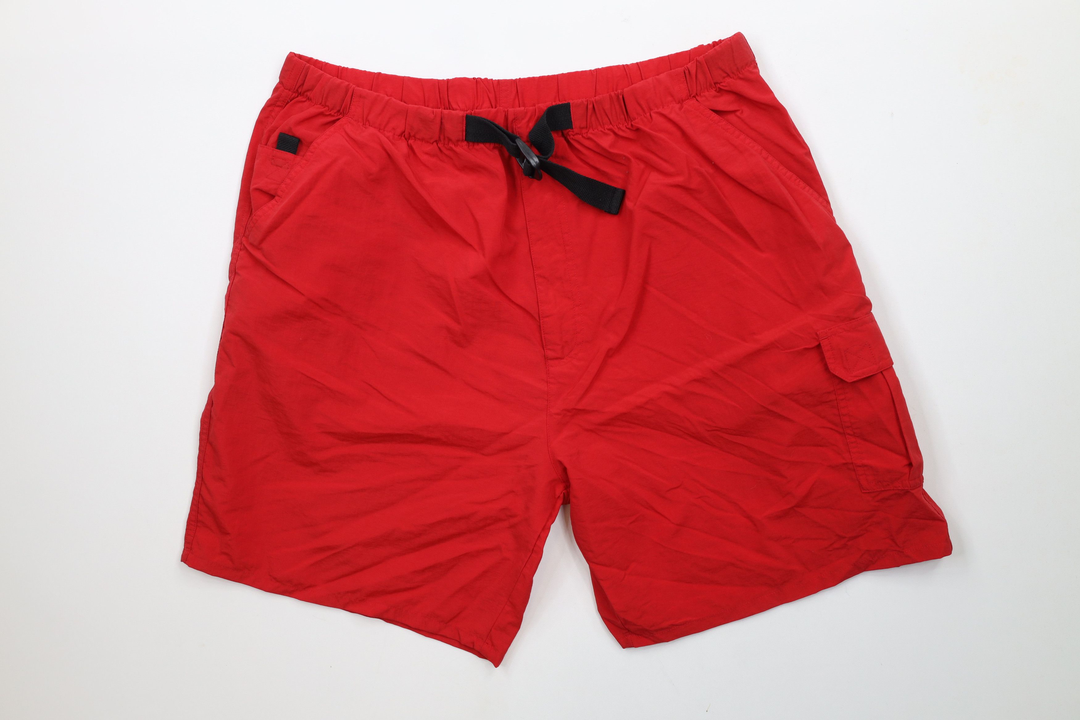 Universal Studios × Vintage Vintage 90s Universal Studios Belted Cargo Shorts Red Nylon Size US 38 / EU 54 - 1 Thumbnail