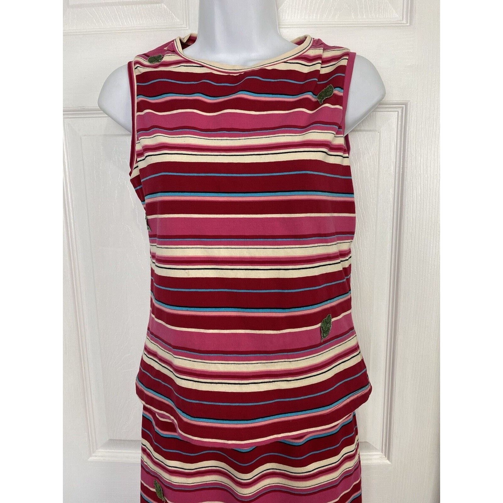 Cynthia Rowley VTG 90s Cynthia Rowley Striped Skirt Shirt Sleeveless Set Size 27" / US 4 / IT 40 - 2 Thumbnail