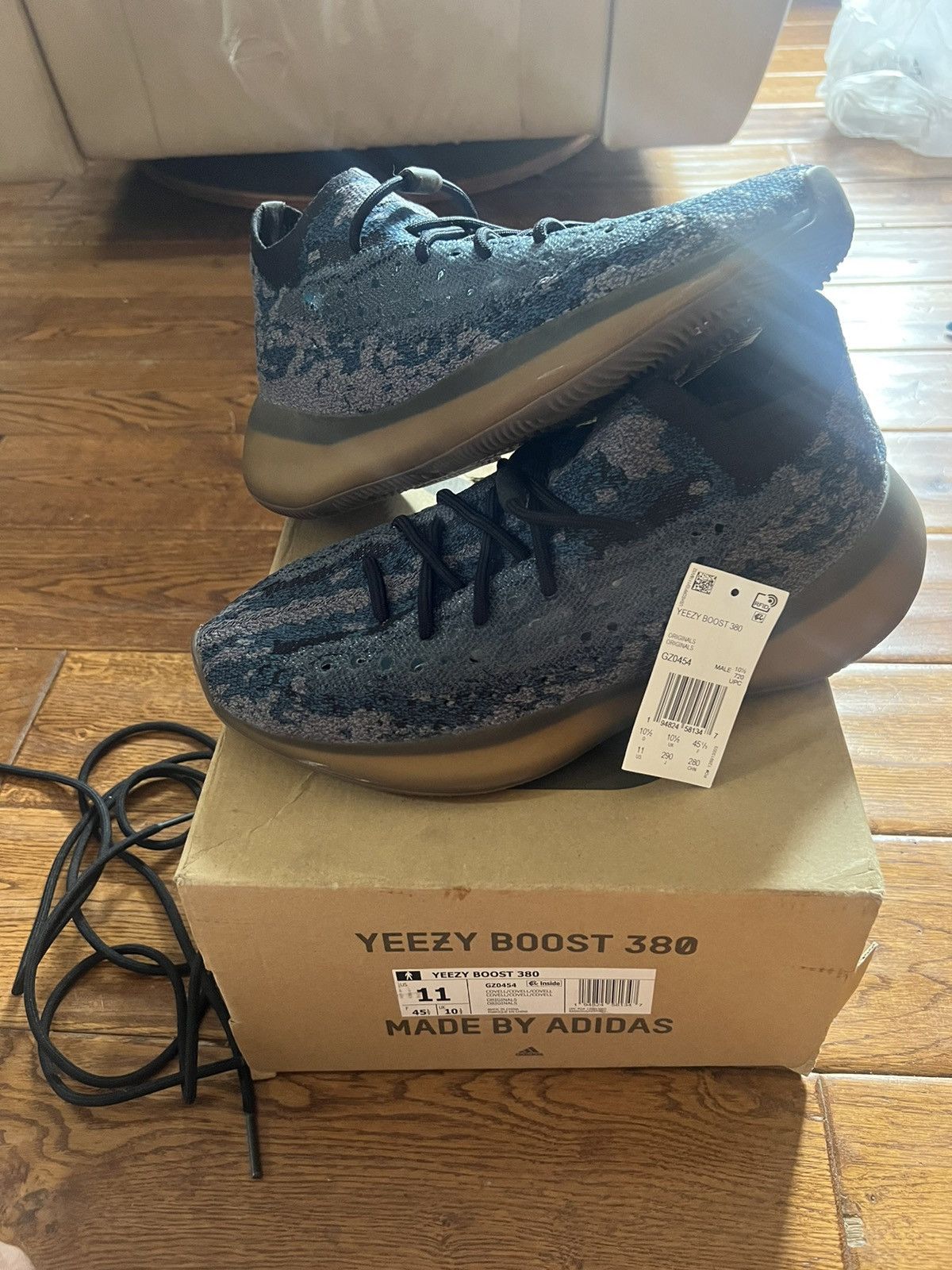 image of Kanye West x Nike Yeezy Boost 380 Shoes in Blue, Men's (Size 11)