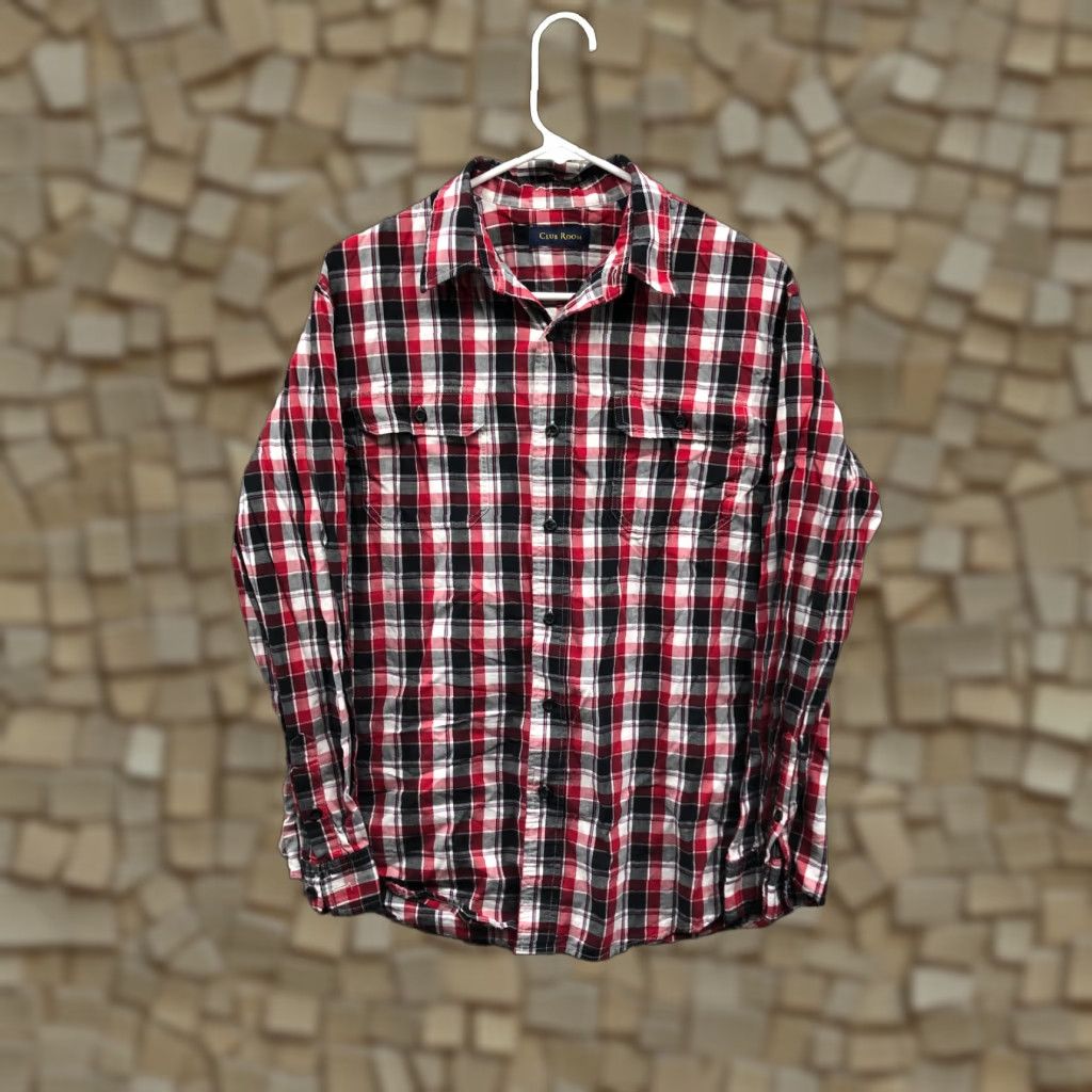 Club Room Club Room Shirt Mens Multicolor Plaid Long Sleeve Spread Collar Shirt M Regular Size X Size US M / EU 48-50 / 2 - 1 Thumbnail