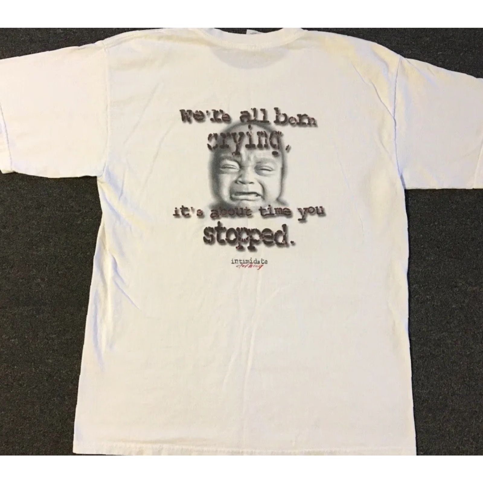Vintage Vtg Its Time You Stopped Crying Faded Shirt L Funny Grunge Joke Skate Biker Y2K Size US L / EU 52-54 / 3 - 2 Thumbnail