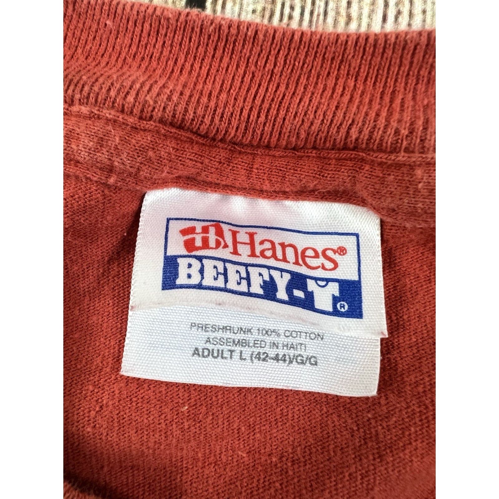 Hanes VINTAGE Hanes St Louis Jazz Festival 2003 Orange Staff T Shirt L Mens Short Sleeve Graphic Print Jazz Music St Louis 2003 Milestone Size US L / EU 52-54 / 3 - 7 Thumbnail