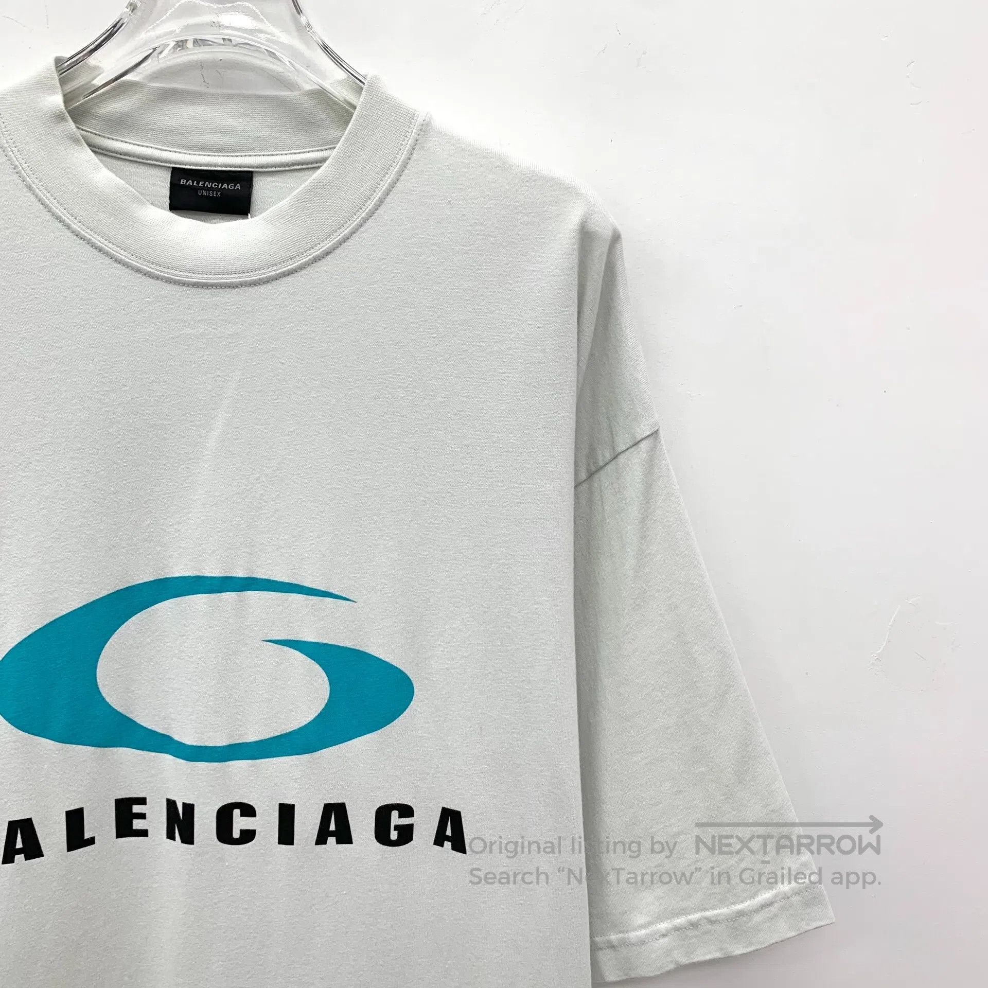 Balenciaga Balenciaga White logo lettered print cotton crew neck shor Size US M / EU 48-50 / 2 - 3 Thumbnail