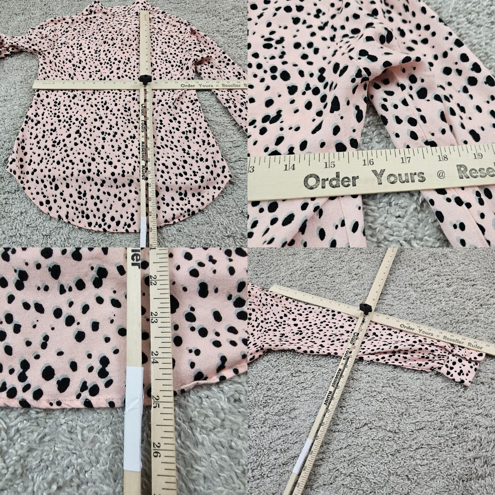 Pinko VINTAGE The Shirt Rochelle Behrens Button-Up Shirt Womens XS Pink Polka Dot Long Sleeve Size XS / US 0-2 / IT 36-38 - 8 Thumbnail
