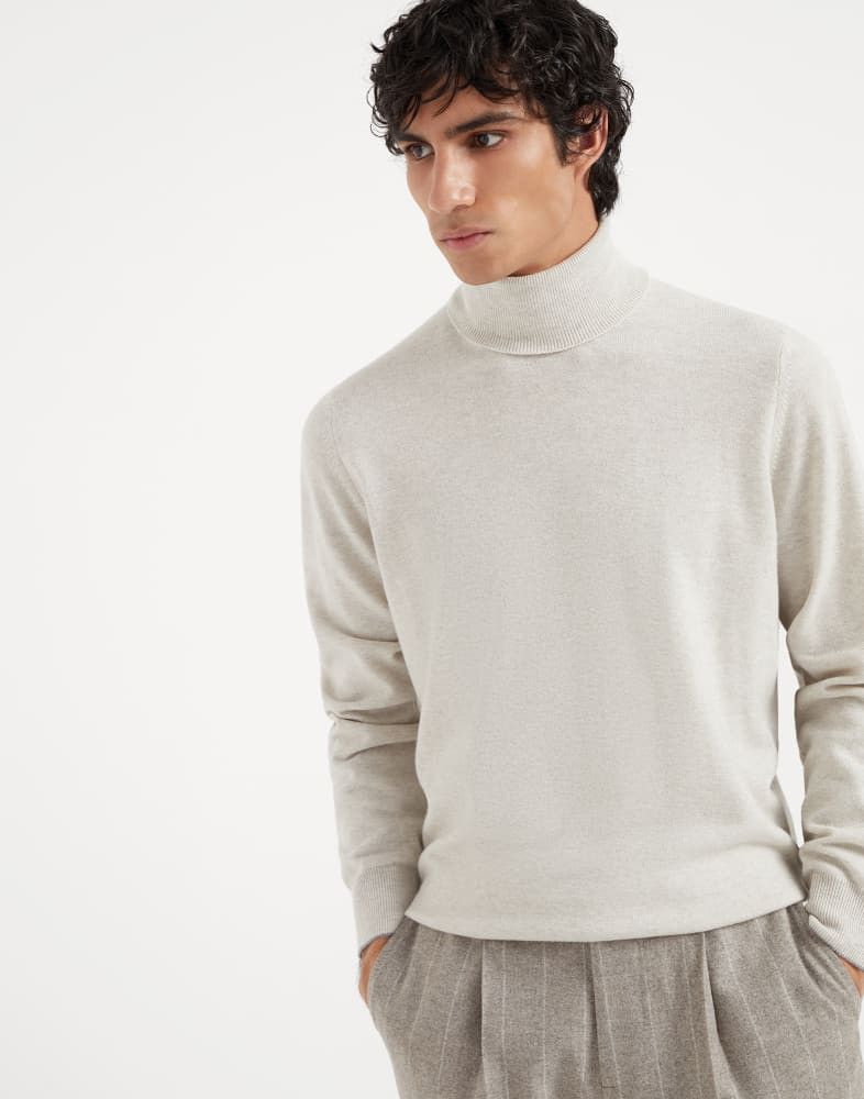 Brunello Cucinelli o1w1db10825 Cashmere Turtleneck in Grey Size US L / EU 52-54 / 3 - 1 Thumbnail