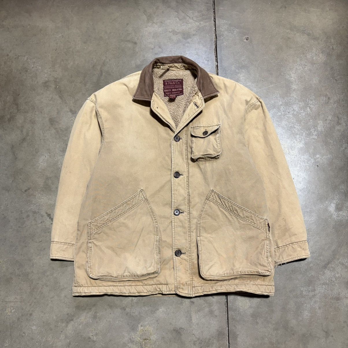 Abercrombie & Fitch Vintage Abercrombie Fitch Chore Coat Sherpa Lined Barn 90s Size US L / EU 52-54 / 3 - 1 Thumbnail