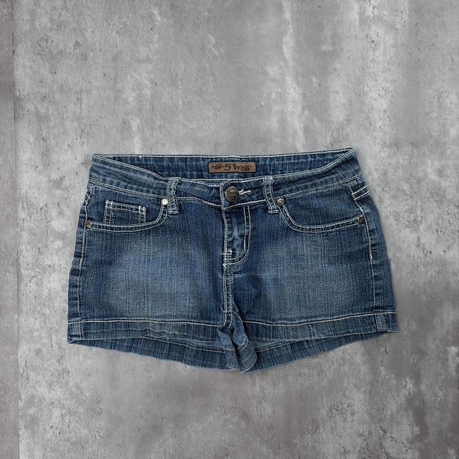Other Y2K Blue 5ive Grunge Gothic Mini Denim Shorts Size 26" / US 2 / IT 38 - 2 Thumbnail