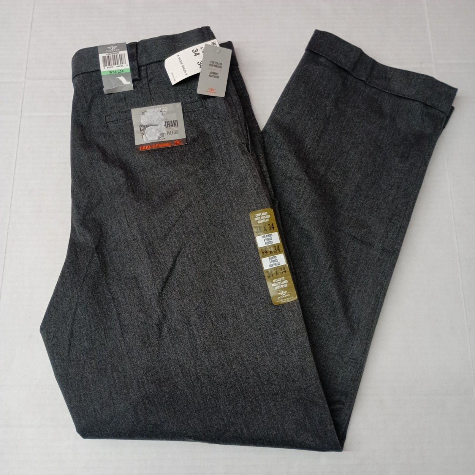 Dockers Dockers Comfort Khaki Pants Men's 34x34 Relaxed Pleated Gray Size US 34 / EU 50 - 1 Thumbnail