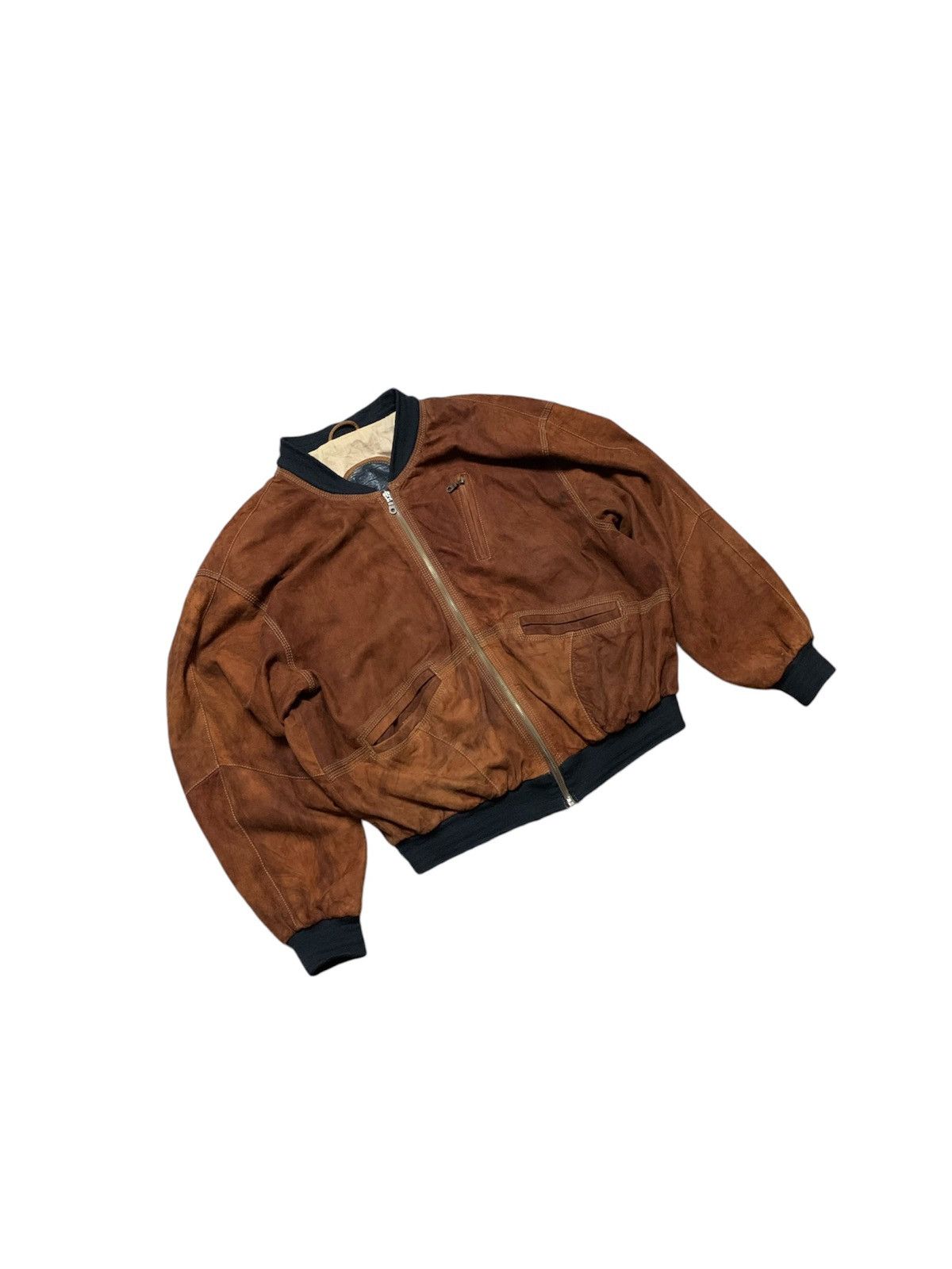 Vintage Brown Bomber Jacket Size US XXL / EU 58 / 5 - 5 Thumbnail