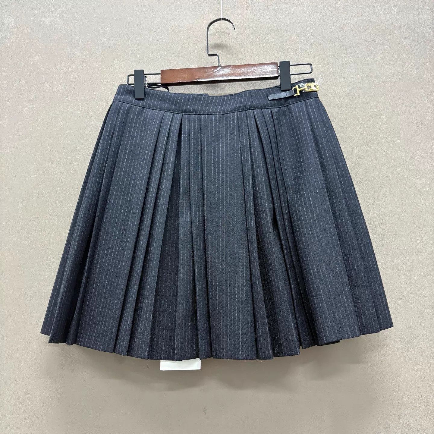 Celine Celine Women's Metal Triomphe Pleated Skirt New w/ Tags 34 Size 24" / US 00 / IT 34 - 2 Thumbnail