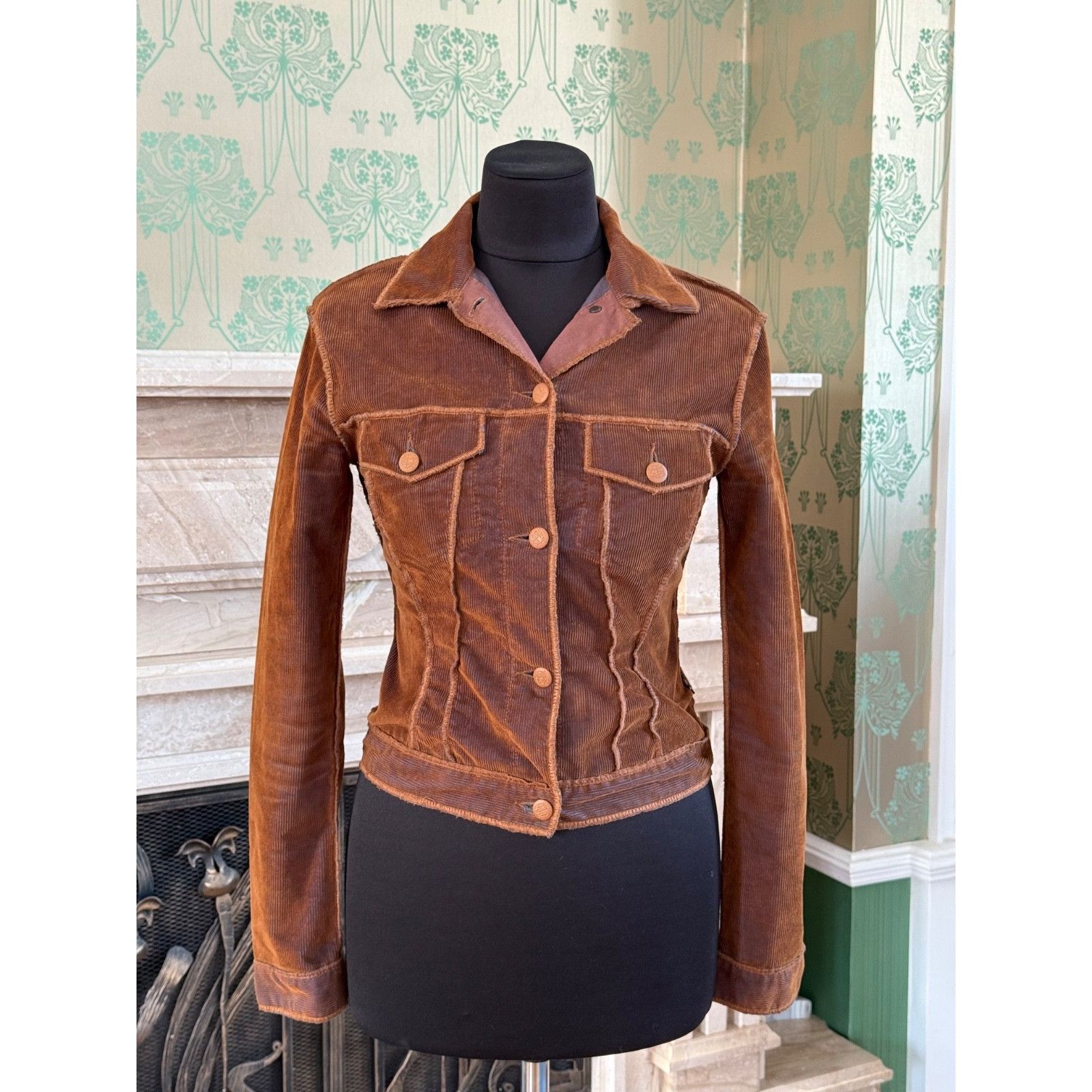 Jean Paul Gaultier Vintage Jean Paul Gaultier Rust Corduroy Blue Brown Jacket S Size S / US 4 / IT 40 - 2 Thumbnail