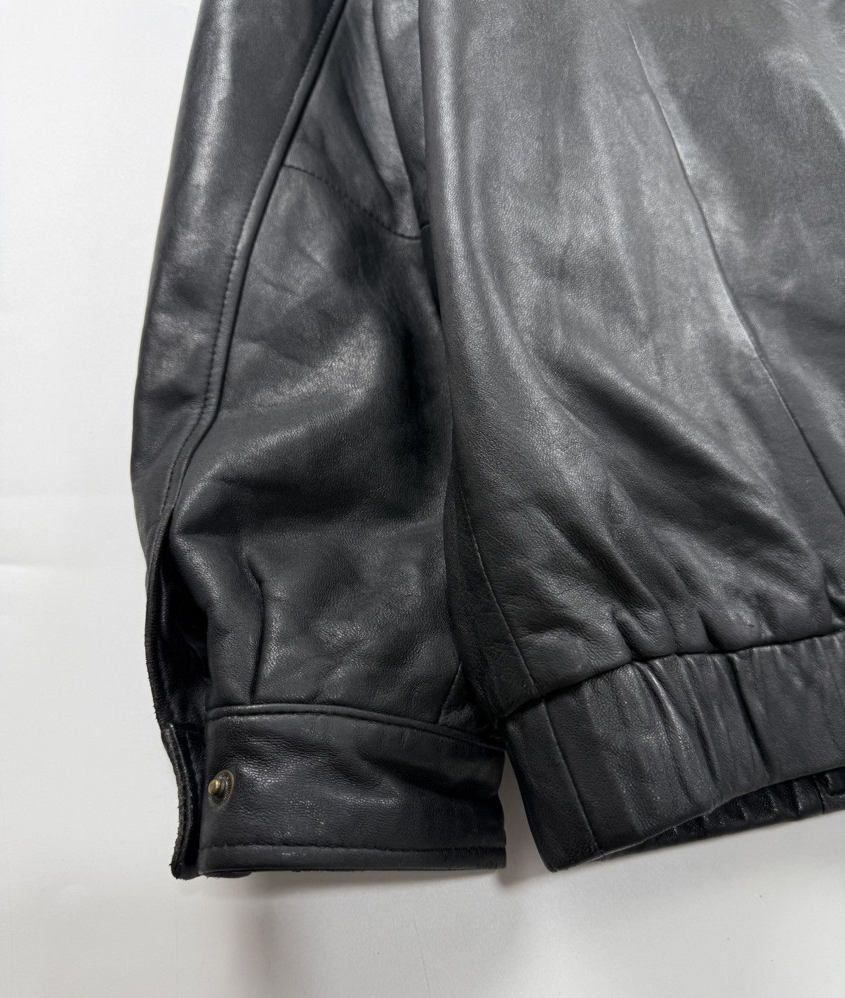 Balenciaga Vintage Balenciaga Padded Shoulder Zip Up Leather Jacket Size US L / EU 52-54 / 3 - 6 Thumbnail