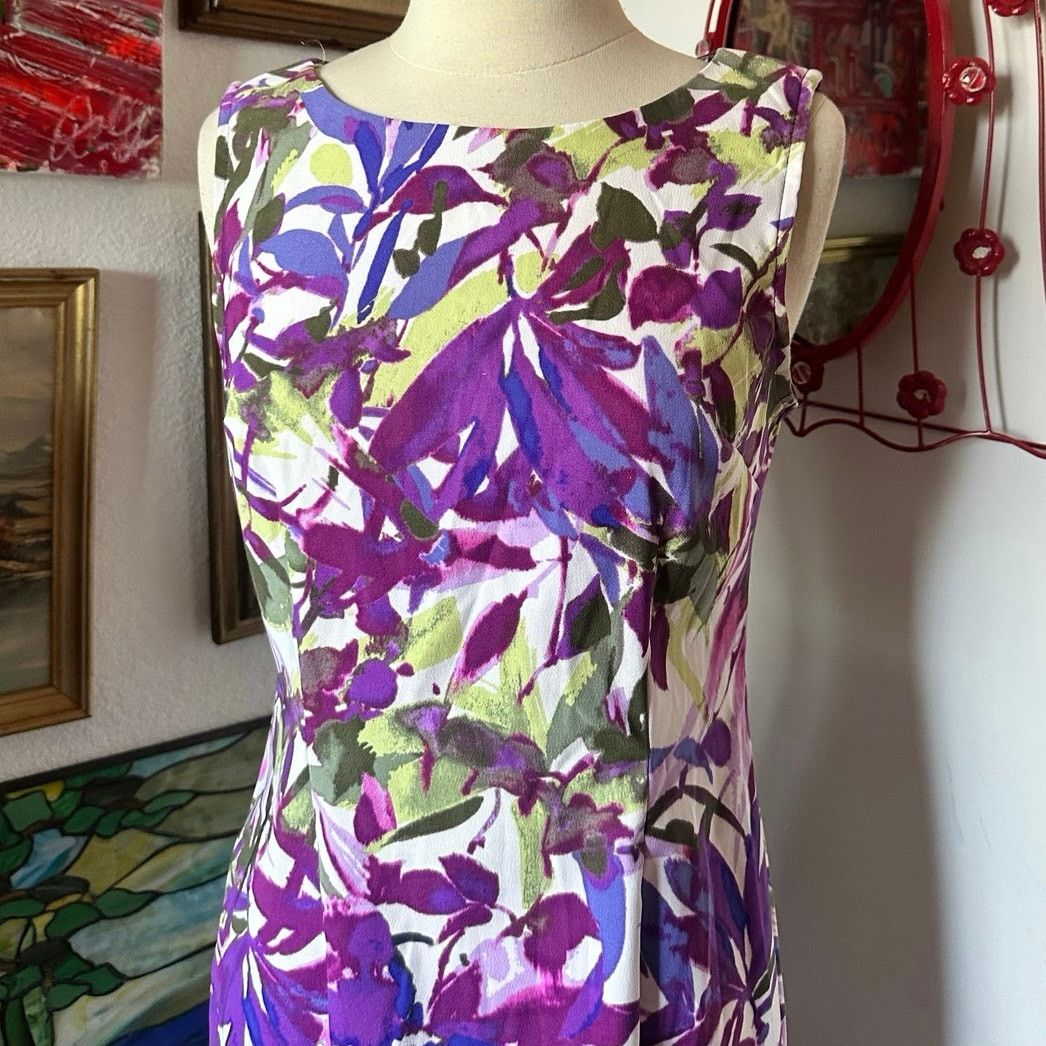 Other connected purple white floral bodycon dress Size S / US 4 / IT 40 - 2 Thumbnail