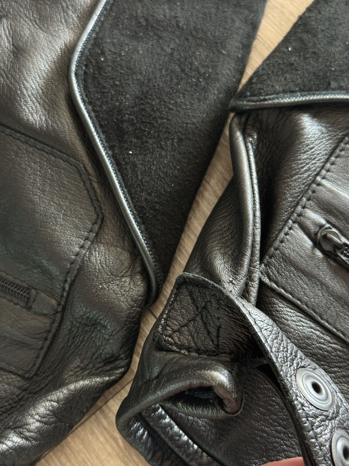 Raf Simons A/W 2007 Long Leather Biker Gloves Size ONE SIZE - 9 Thumbnail