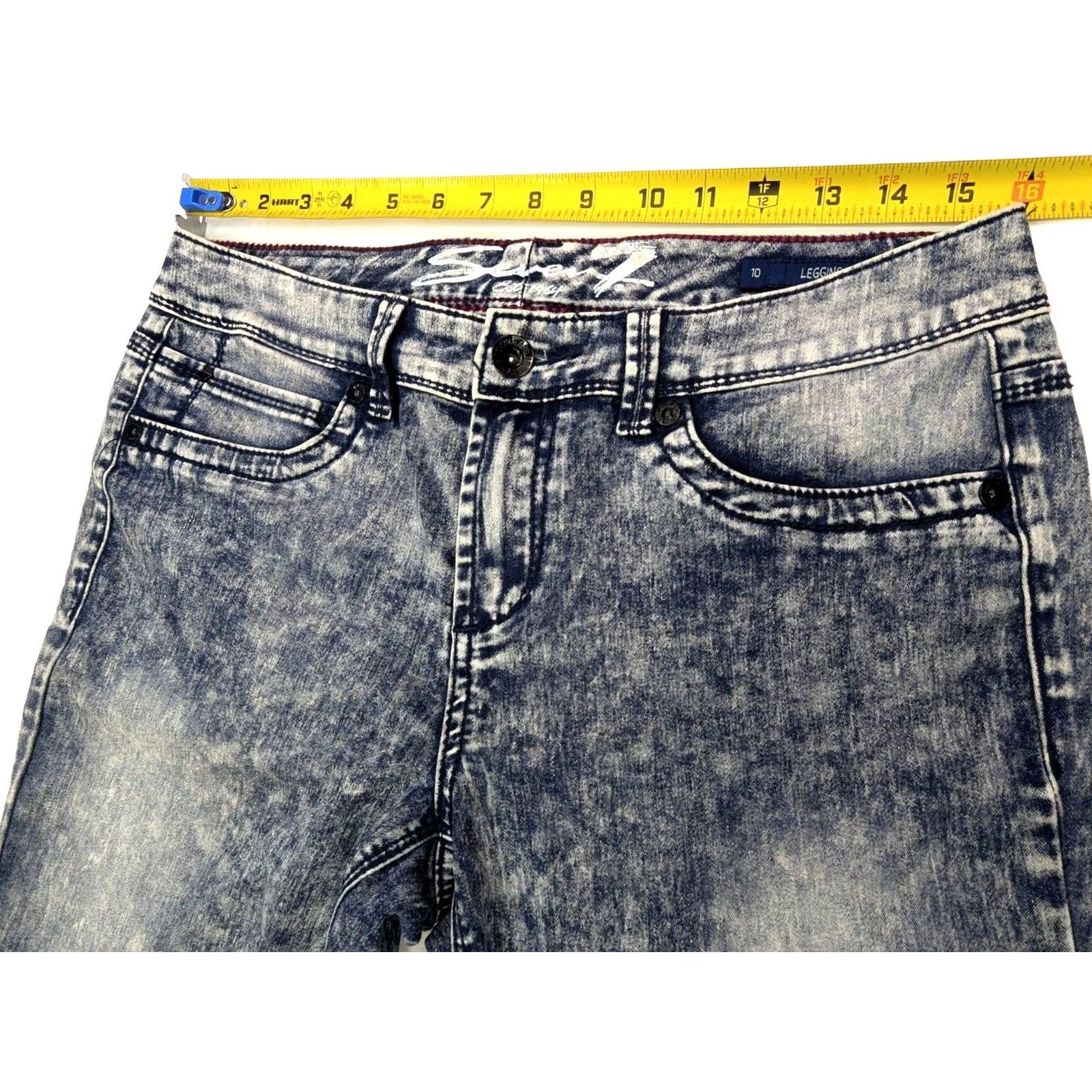 Vintage Seven7 Distressed Legging Jeans Women 10 Skinny 32x28 Light Blue White Denim Pockets Vintage No Size 32" / US 10 / IT 46 - 5 Thumbnail