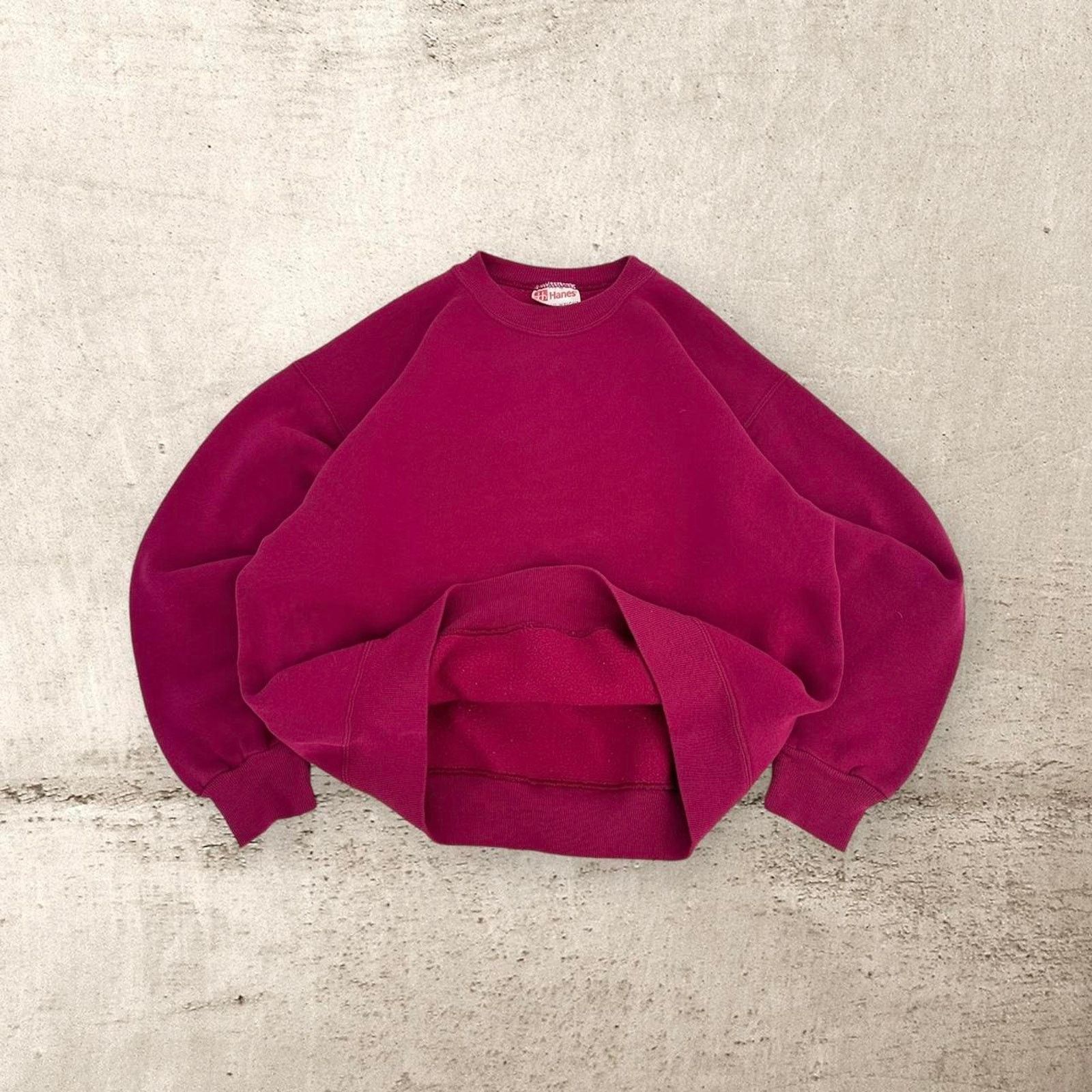 Hanes Vintage burgundy blank hanes sweatshirt Size US L / EU 52-54 / 3 - 1 Thumbnail