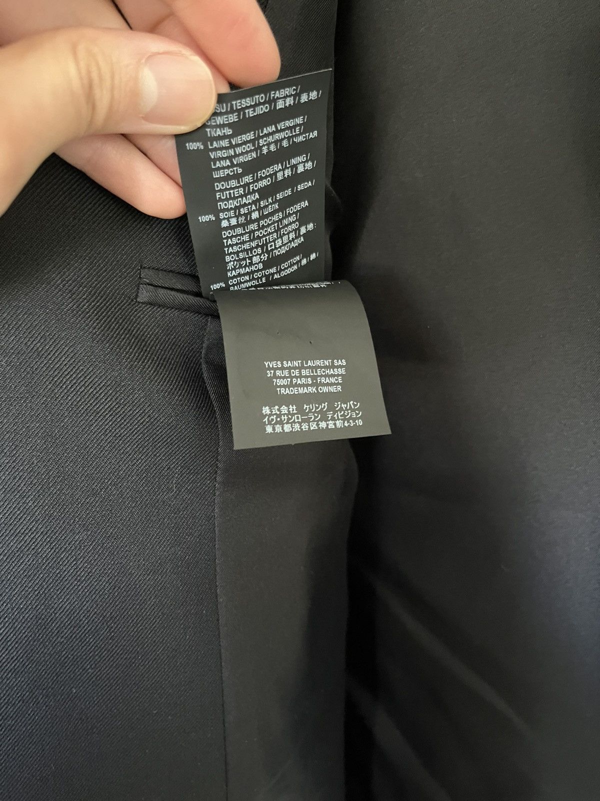 Saint Laurent Paris 2019 Saint Laurent Paris Wool Grain de Poudre Smoking Jacket Size 50R - 5 Thumbnail
