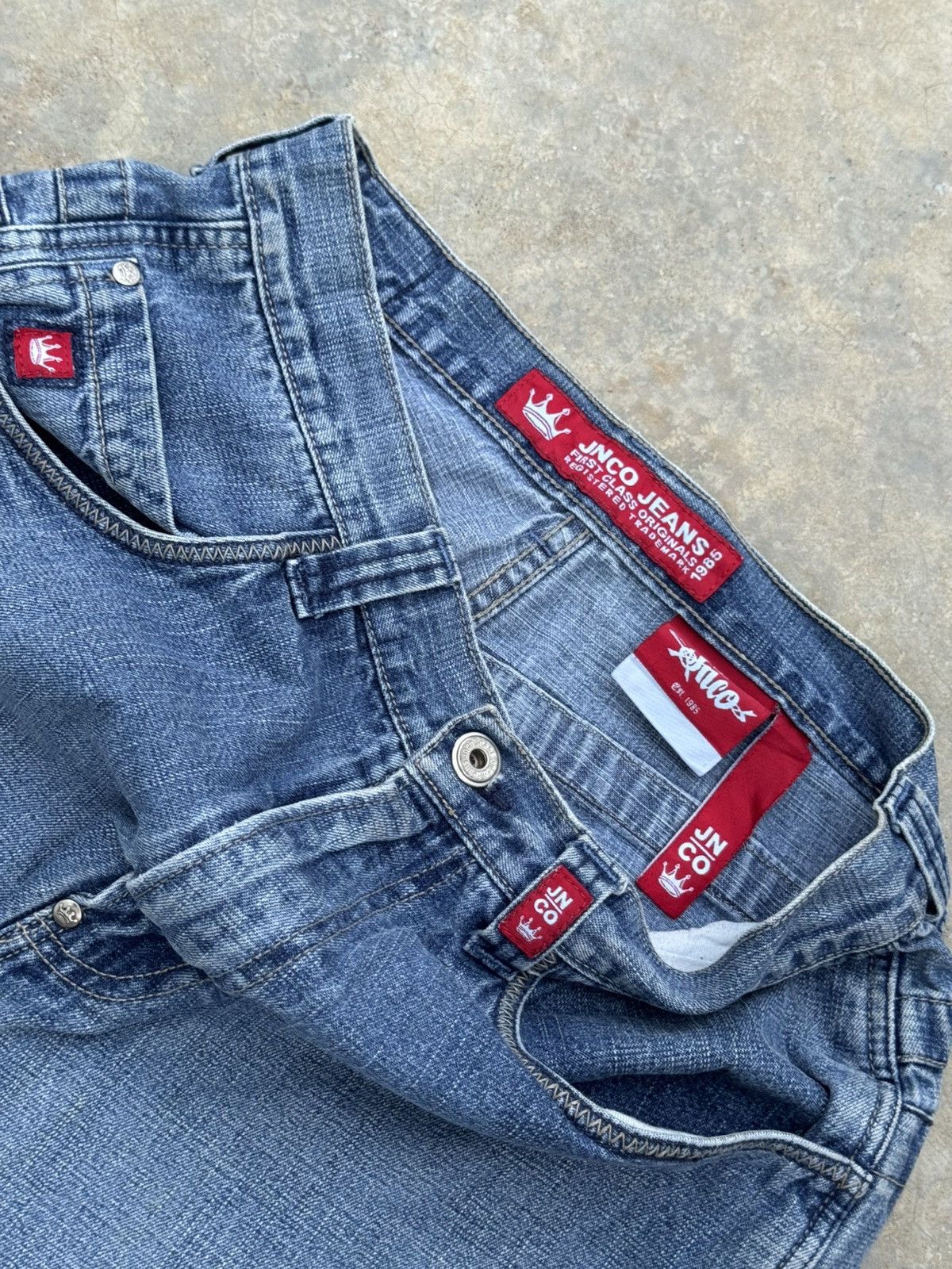 JNCO JNCO 8 BALL SNAKE JORTS JEANS VINTAGE Size US 31 - 4 Thumbnail
