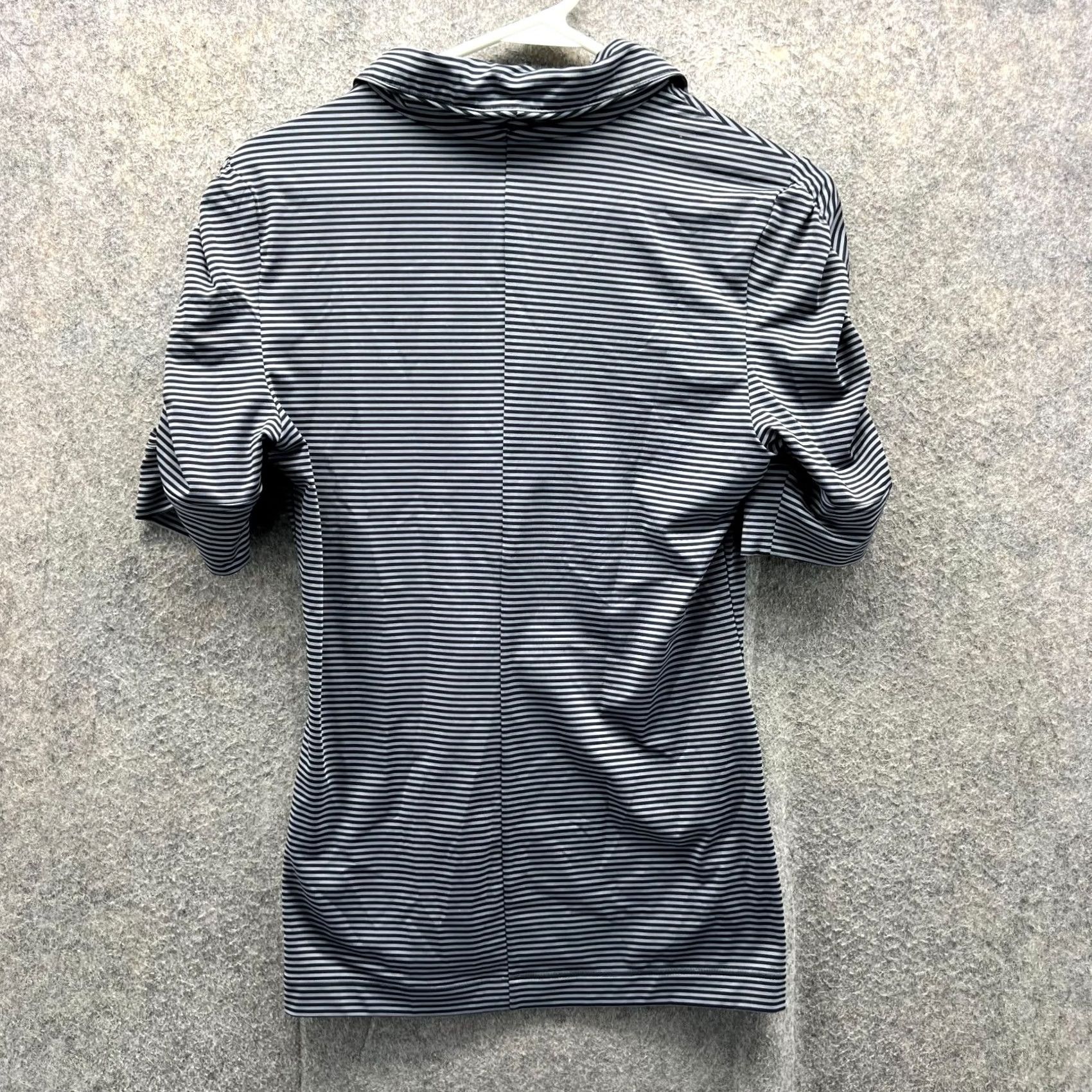 Nike VINTAGE Nike Polo Shirt Womens Small Black Gray Striped Dri-Fit Tour Performance Swoosh Polo Golf Tour 80s-90s Womens Size S / US 4 / IT 40 - 2 Thumbnail