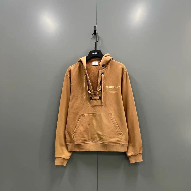 Burberry Burberry Spring Autumn Khaki Cotton Logo Hoodie Size M / US 6-8 / IT 42-44 - 1 Thumbnail