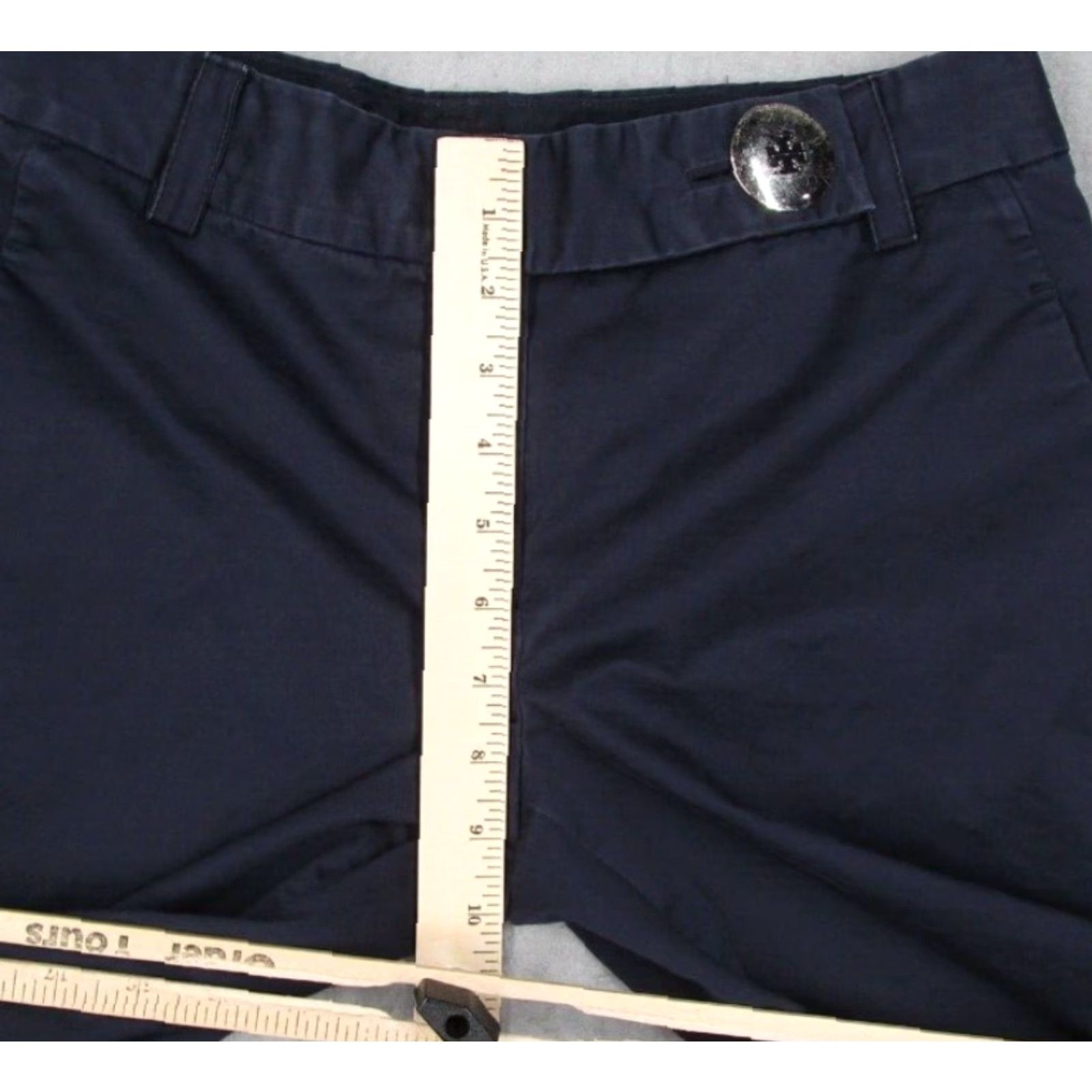 Tory Burch Tory Burch Blue Mid Rise Wide Leg Pants Women's 6 Cotton Blend Machine Washable Size 28" / US 6 / IT 42 - 5 Thumbnail