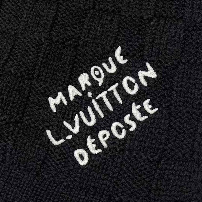 Louis Vuitton Louis Vuitton Wool Knit Checker Embroidered Slogan Scarf 25 Size ONE SIZE - 3 Thumbnail