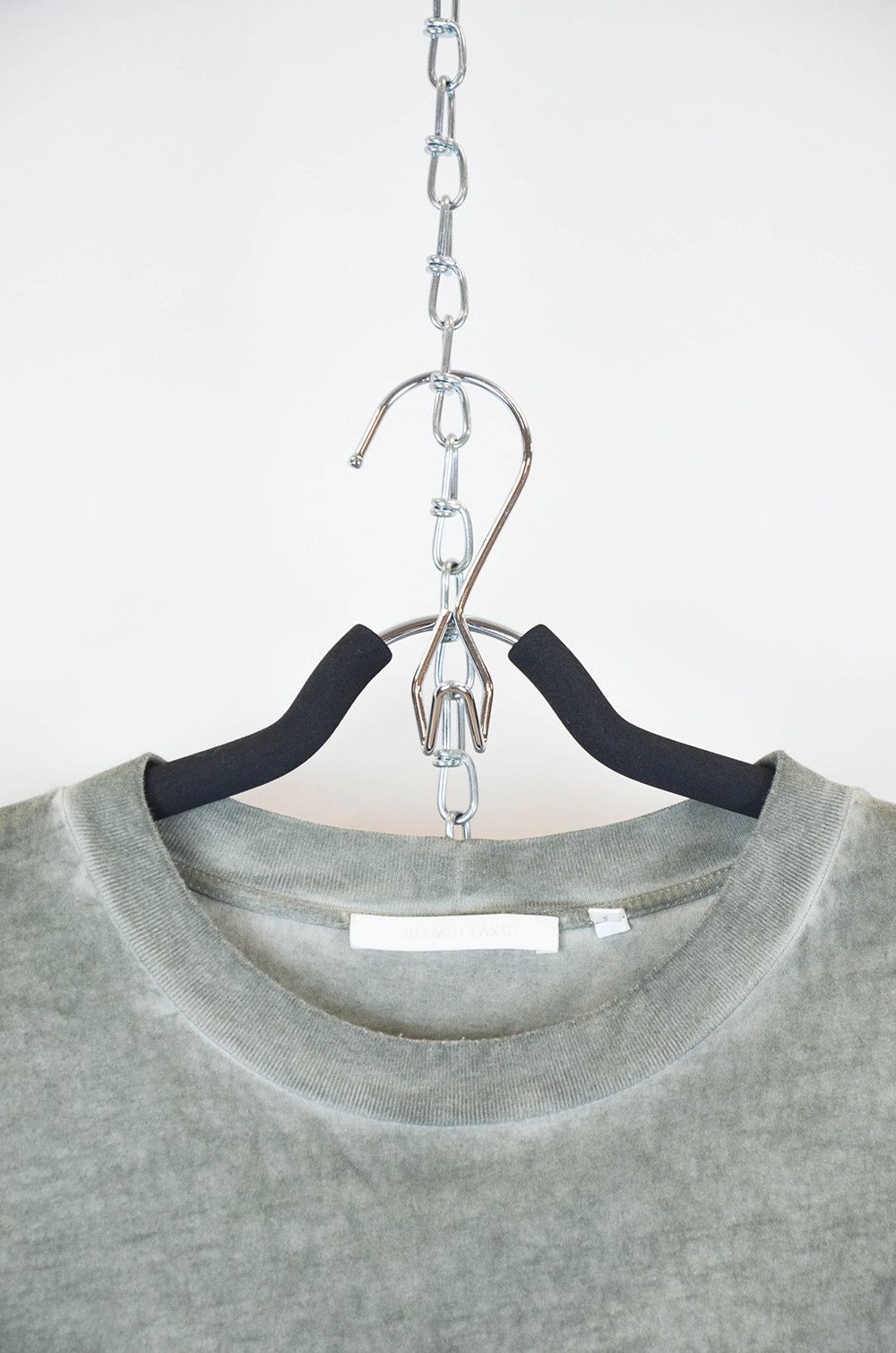 Helmut Lang Vintage Washed Olive Logo T-Shirt Size M