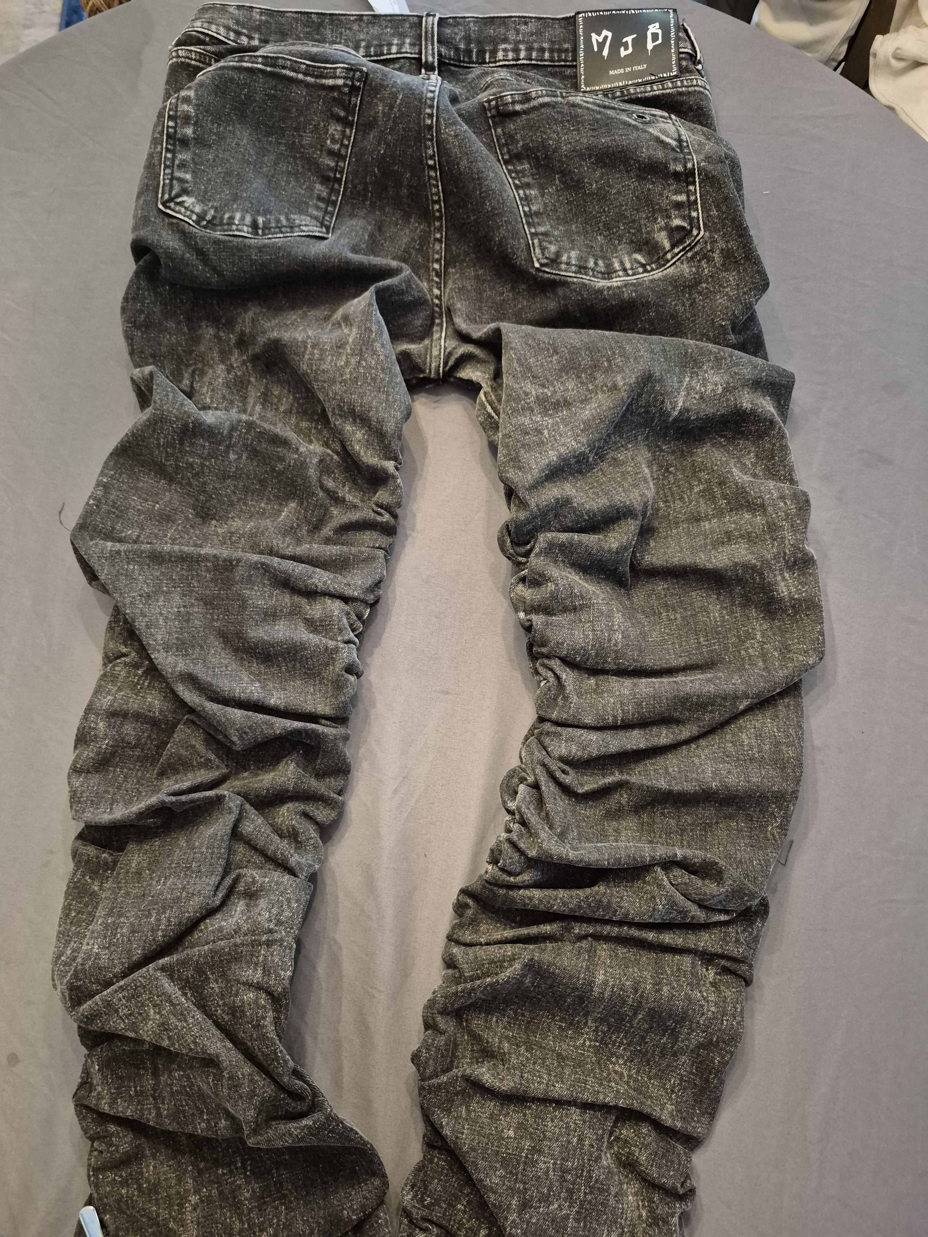 Marc Jacques Burton MJB Marc Jacques Burton Black Stack Acid Wash Jeans Size US 34 / EU 50 - 3 Thumbnail