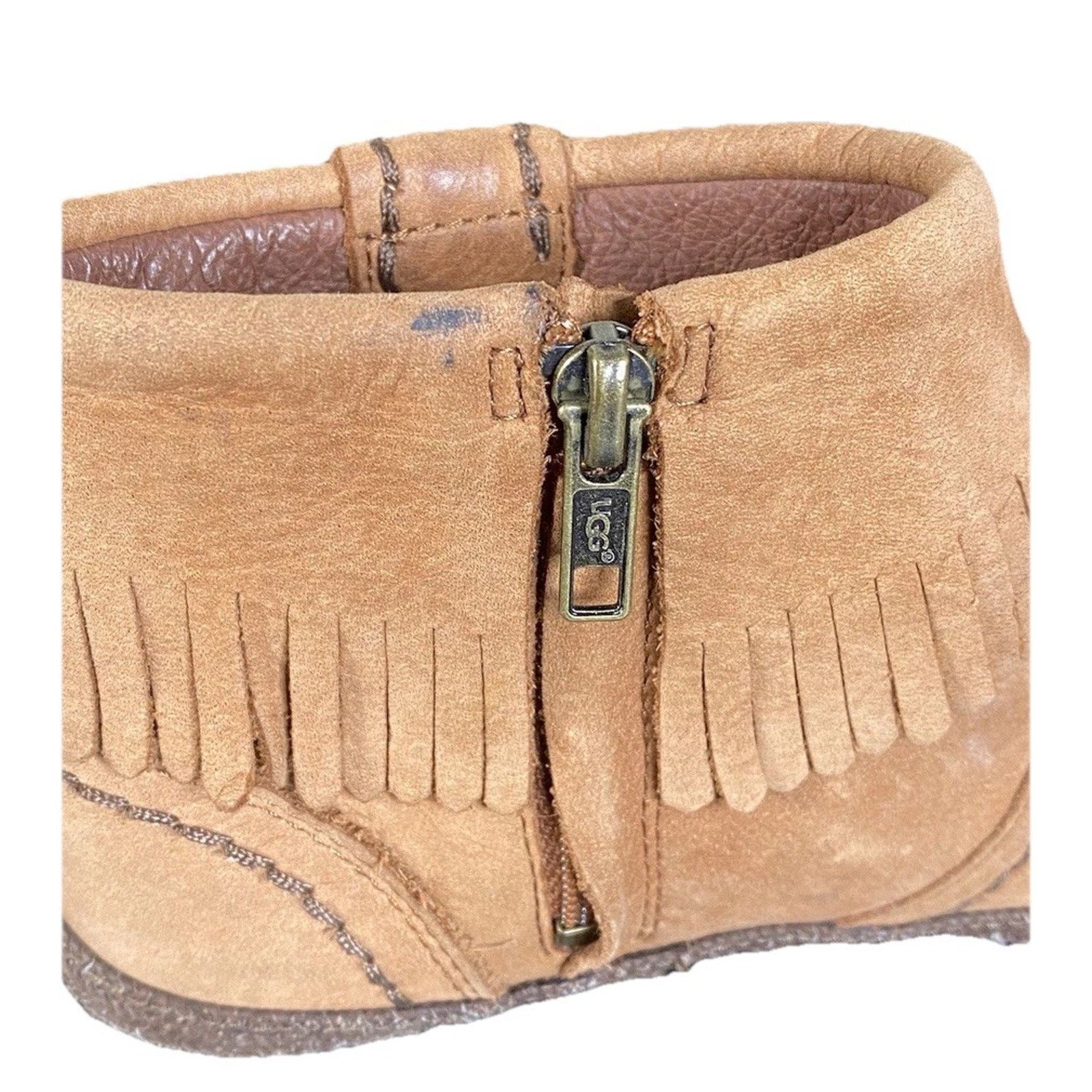 Ugg UGG Tiana Chestnut Suede Ankle boots w Suede Fringe Size 5.5 Size US 5.5 / IT 35.5 - 5 Thumbnail