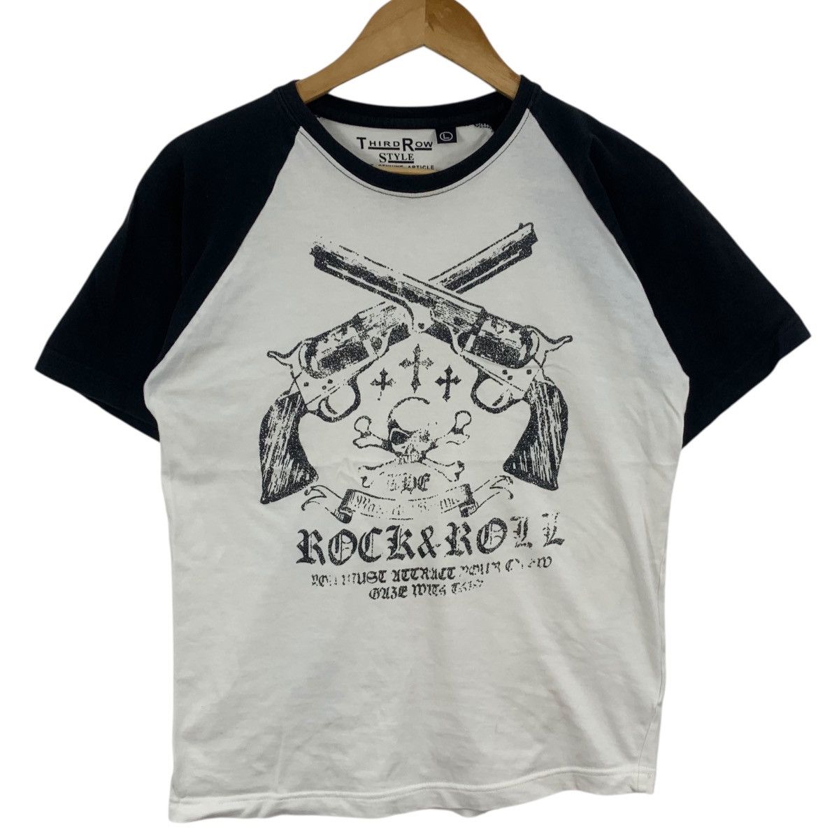 Other THIRD ROW STYLE Skull Guns Old English Text Tee Shirt Top Size L / US 10 / IT 46 - 5 Thumbnail