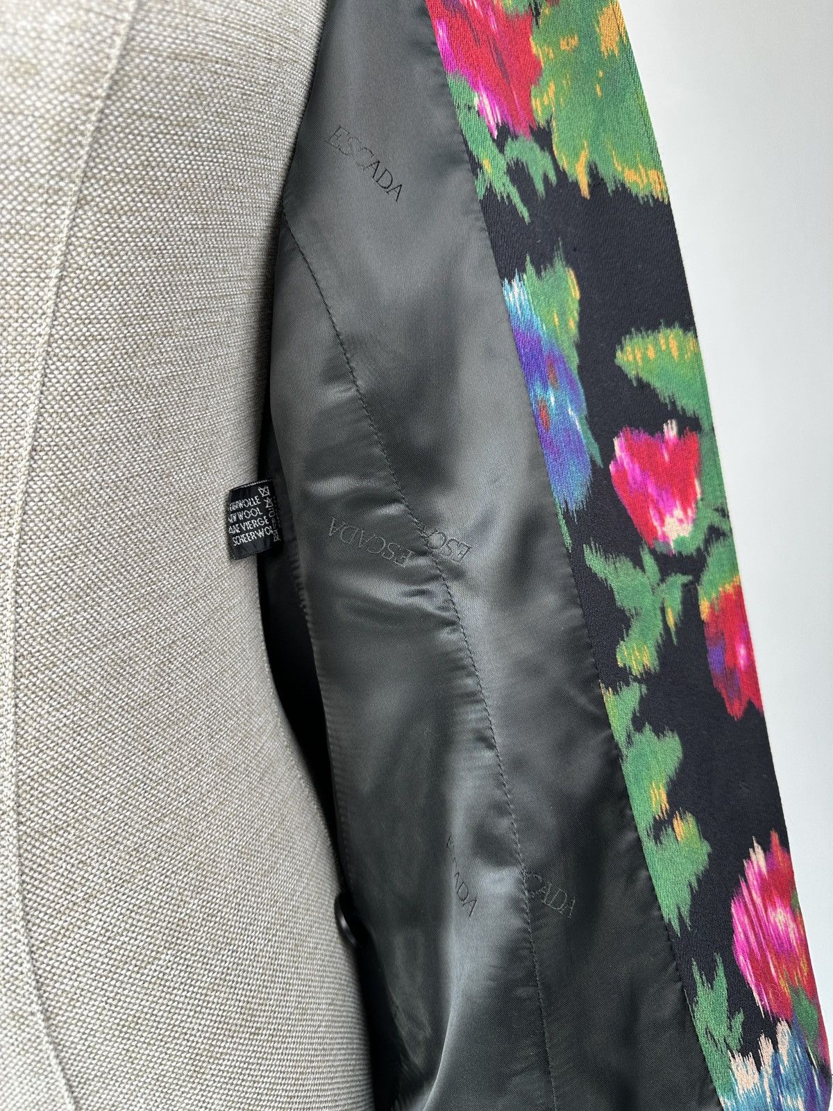 Escada Vintage ESCADA Margaretha Ley Floral Wool Blazer Jacket Size XS / US 0-2 / IT 36-38 - 19 Thumbnail
