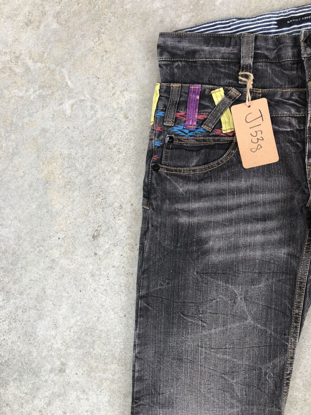 Kapital Navajo Embroidered Memory Special Double Waist Distressed Size US 31 - 6 Thumbnail