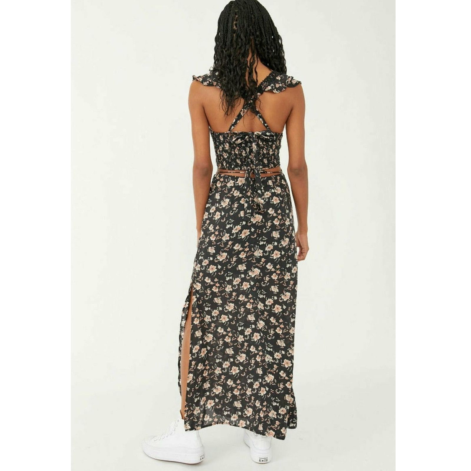 Free People New Bijou Smocked Top and Maxi Skirt Set $128 Sz 4 Floral Size 27" / US 4 / IT 40 - 5 Thumbnail