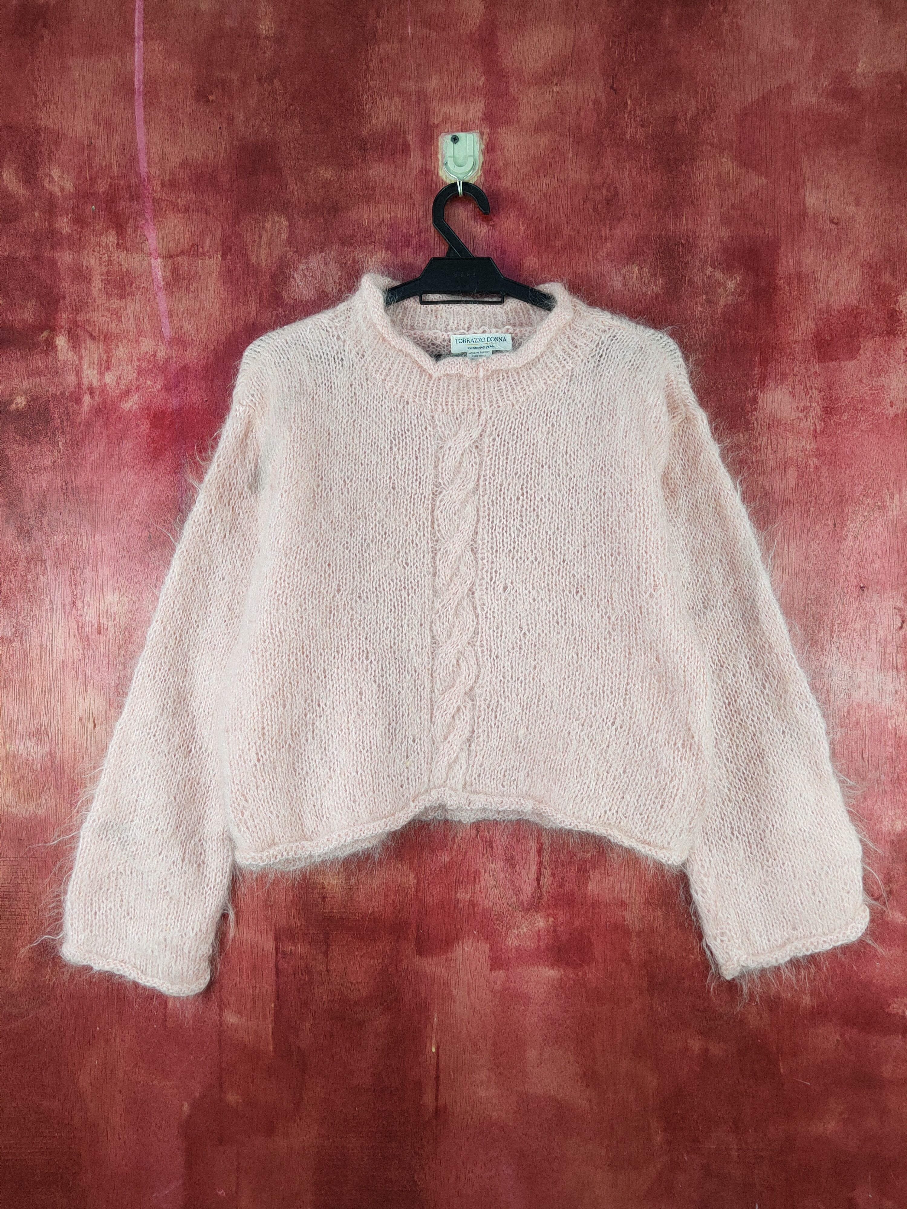 Japanese Brand Torrazzo Donna Peach Shag Shaggy Fur Mohair Knitwear #S2080 Size M / US 6-8 / IT 42-44 - 1 Thumbnail