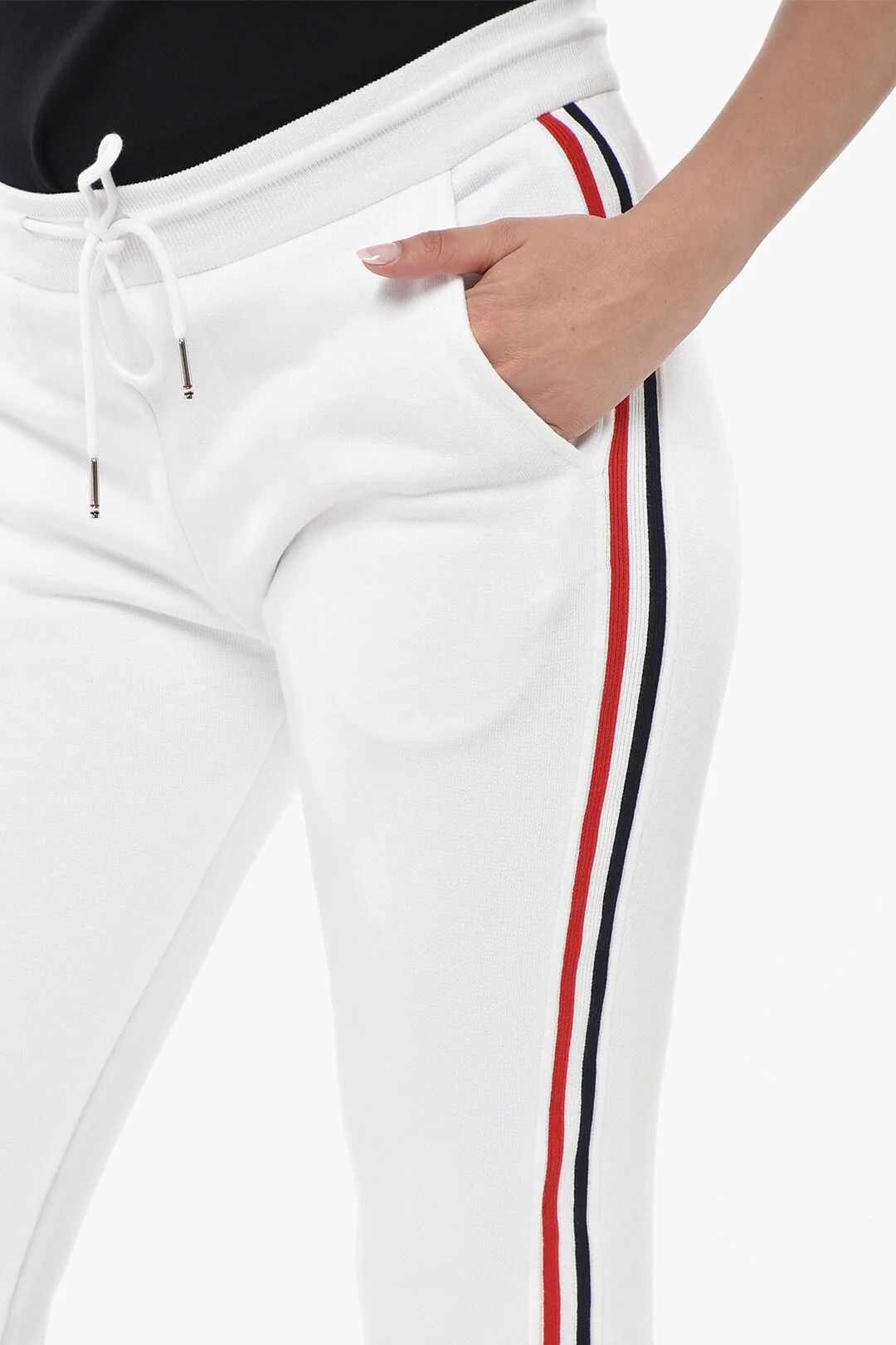 Thom Browne og1mm0426 Brushed Cotton Joggers in White Size 27" / US 4 / IT 40 - 3 Thumbnail