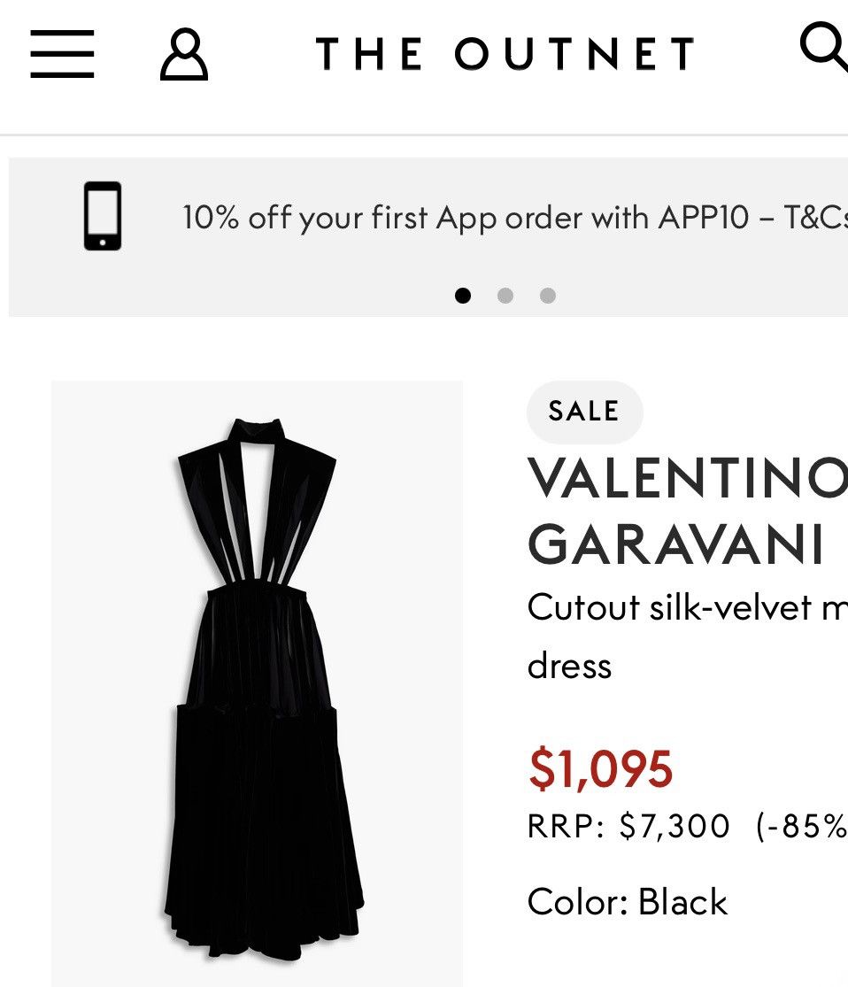 Valentino VALENTINO GARAVANI Cutout silk-velvet midi dress Black IT 40 Size S / US 4 / IT 40 - 5 Thumbnail