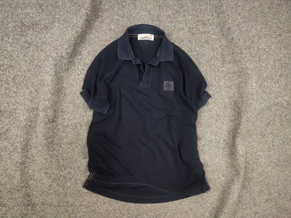 Vintage Stone Island patch program polo t shirt Navy Pigment Dyed Size US S / EU 44-46 / 1 - 1 Thumbnail