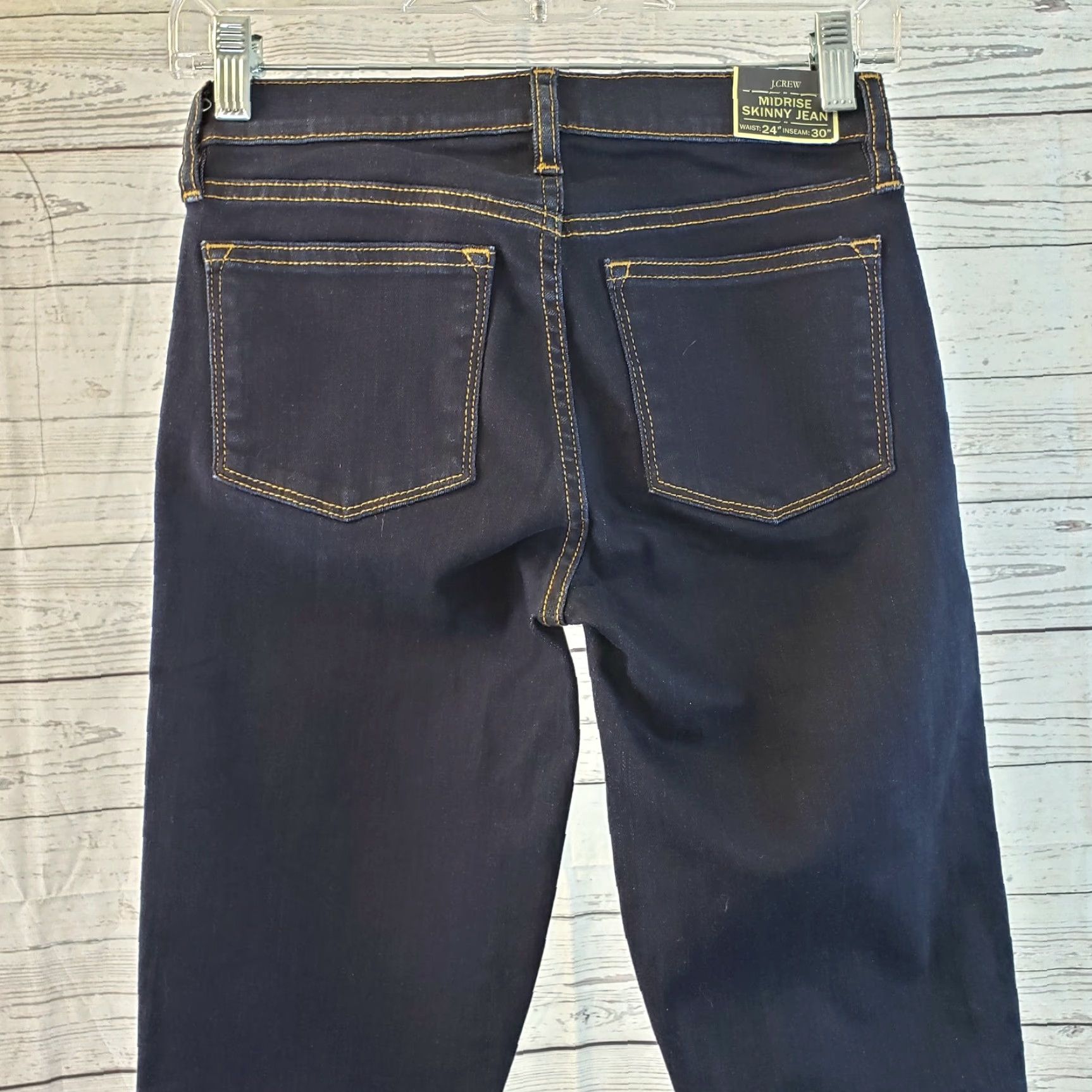J.Crew J Crew Womens Mid Rise Skinny Jeans Sz 24 Blue Dark Wash Cotton Blend Denim Skinny 29 Inseam Mens Womens Girls Rules Size 42" / US 20 - 5 Thumbnail