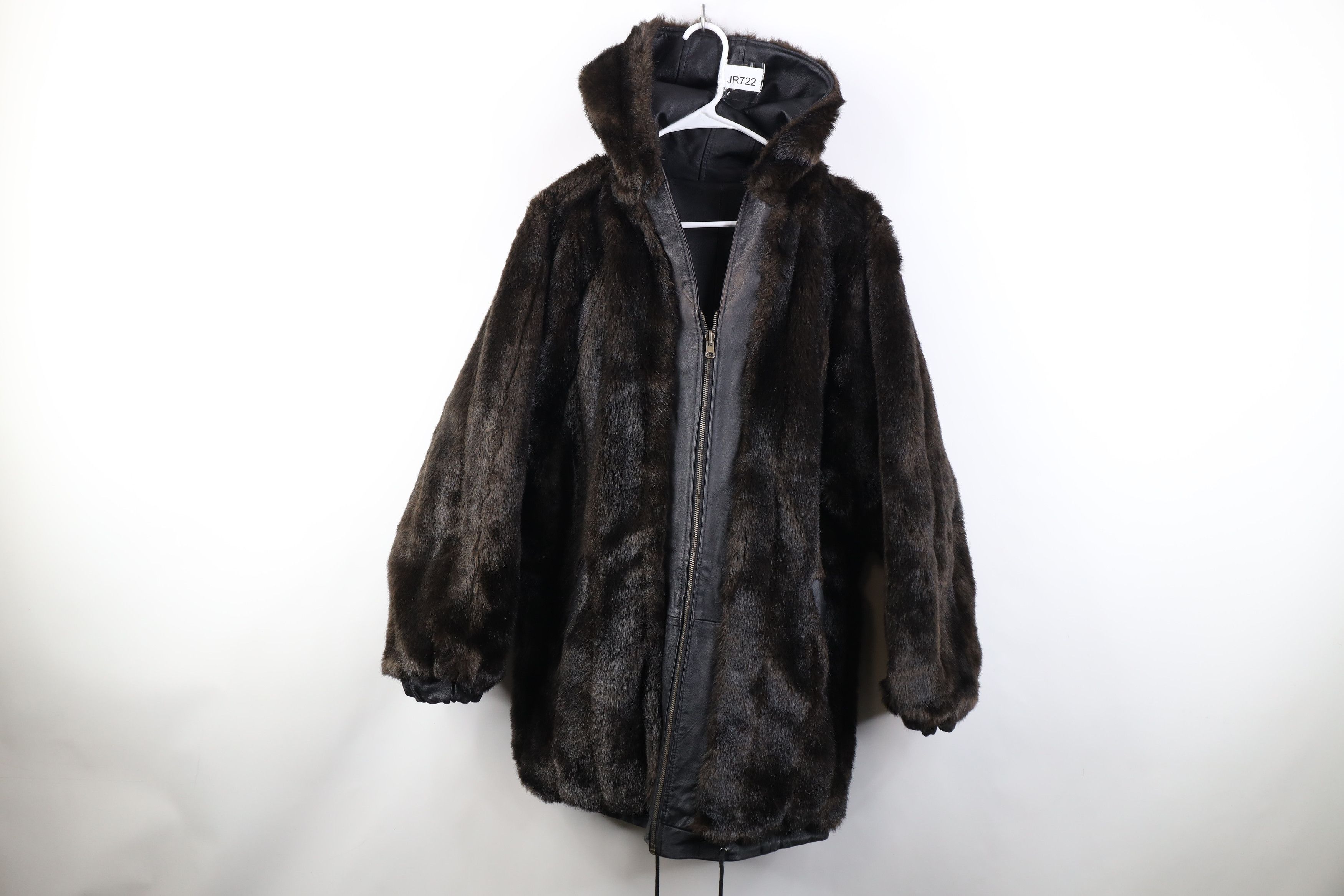 Vintage Vintage 90s Streetwear Reversible Faux Fur Leather Jacket Size M / US 6-8 / IT 42-44 - 1 Thumbnail