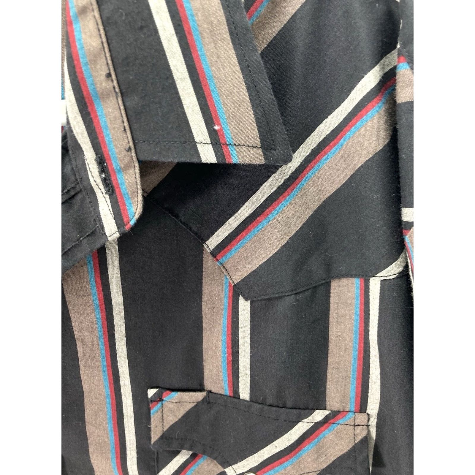 Vintage VINTAGE Plains Big Man Pearl Snap Western Shirt Men Big 2X Black Stripe Short Sleeve VTG NWOT Size US XXL / EU 58 / 5 - 4 Thumbnail