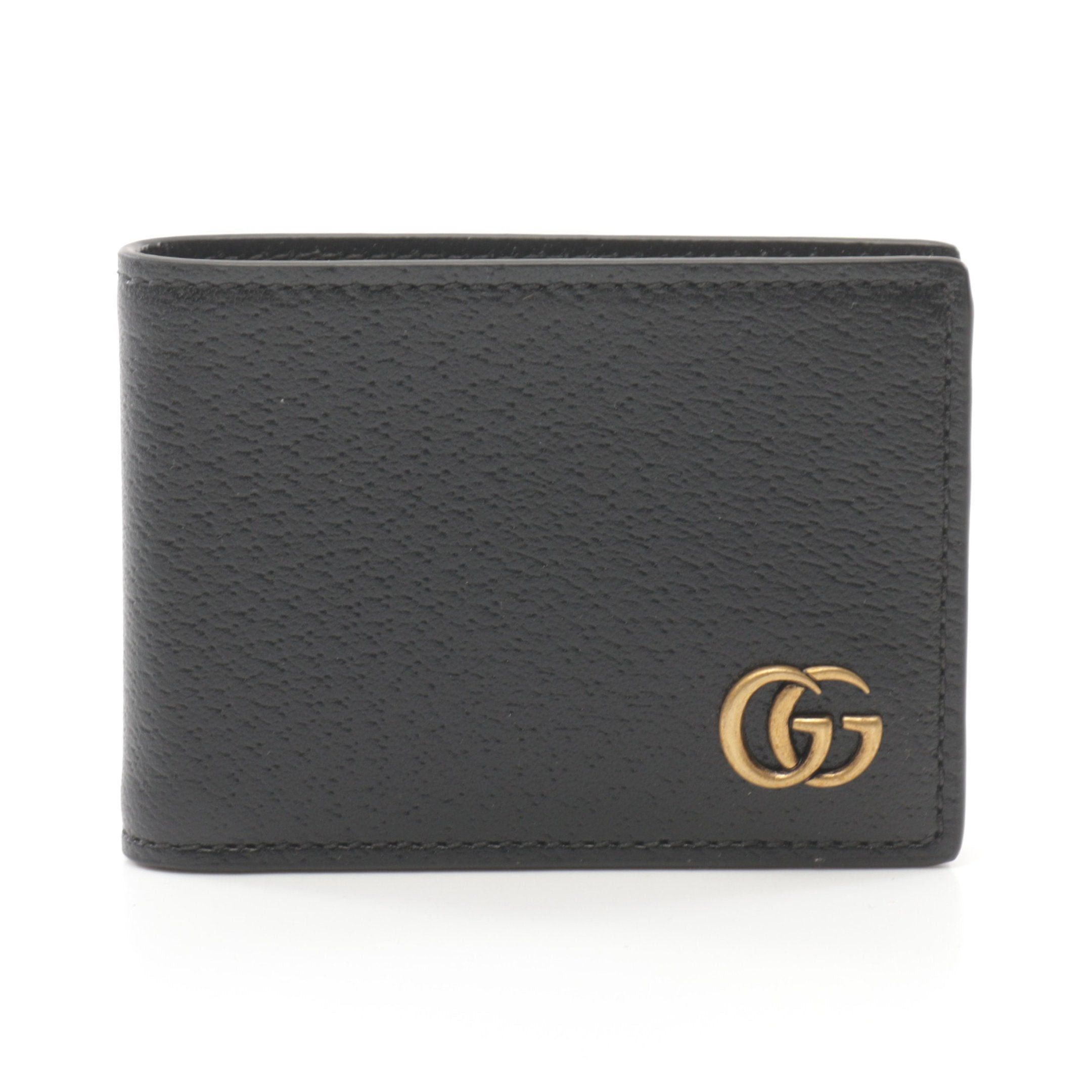 Gucci Gucci Gg Marmont Bi-Fold Wallet Leather Black Size ONE SIZE - 1 Thumbnail