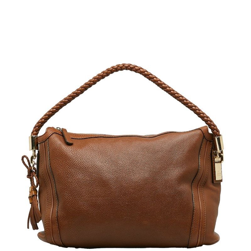 image of Gucci Leather Bella Hobo Bag in Brown, Women's