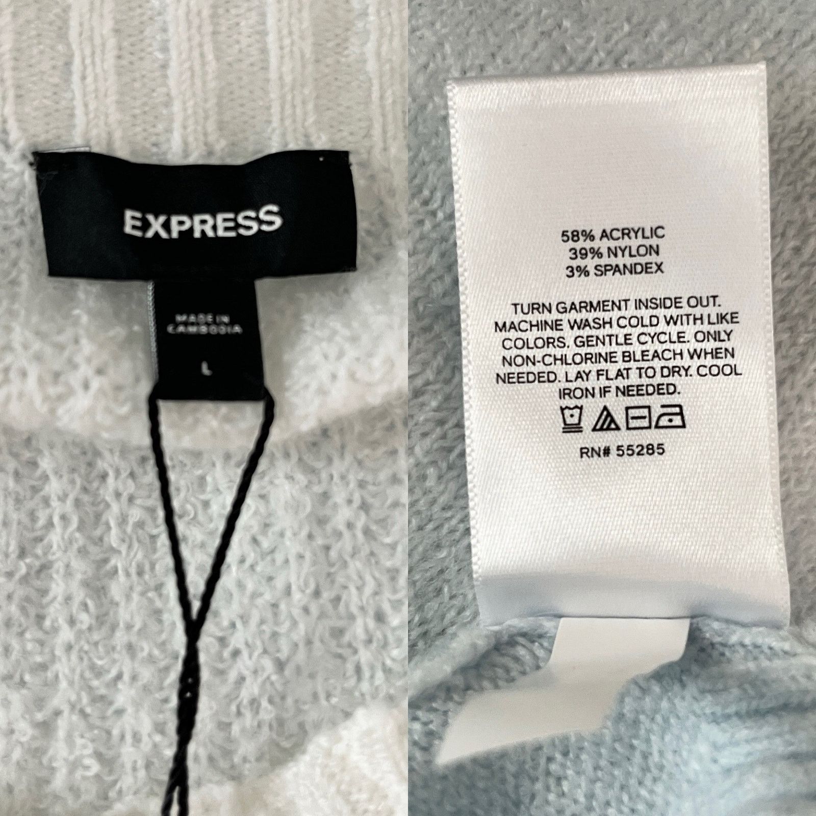 Express Express Sweater Baby Blue White Super Soft Large New Size L / US 10 / IT 46 - 7 Thumbnail