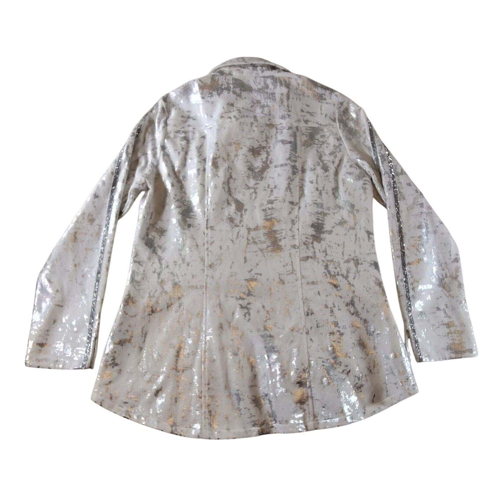Other berek Metallic Full Zip Jacket White Silver Gold Small Size S / US 4 / IT 40 - 2 Thumbnail