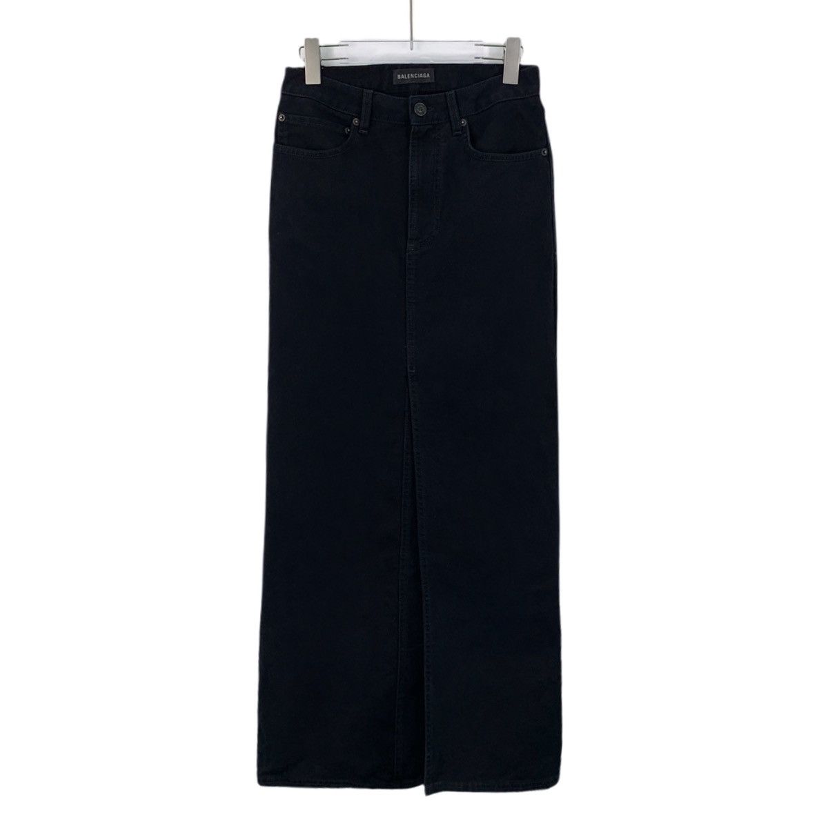Balenciaga Balenciaga Black Cotton Denim Skirt K26WX Size 25" / US 0 / IT 36 - 1 Thumbnail