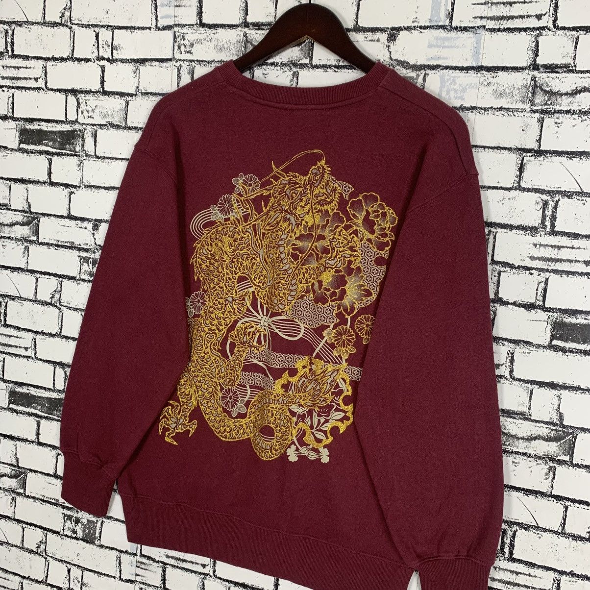 Designer × Vintage OBLO Japanese Dragon Script Sweatshirt Crewneck Size L / US 10 / IT 46 - 7 Thumbnail