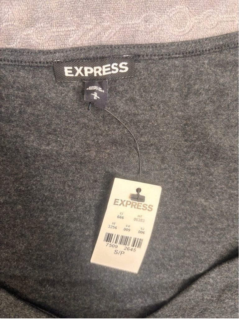Express Women's Express Gray Short Sleeve Ruches Top Size S Size XS / US 0-2 / IT 36-38 - 6 Thumbnail